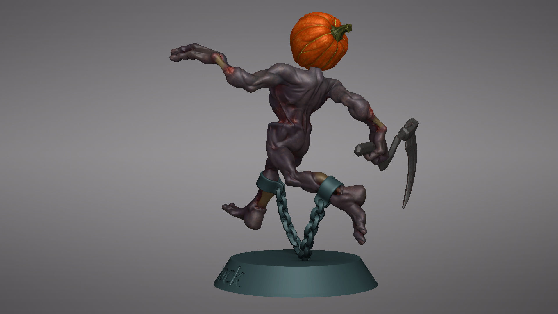Pumpkin Undead Pose 09 3D print model_24