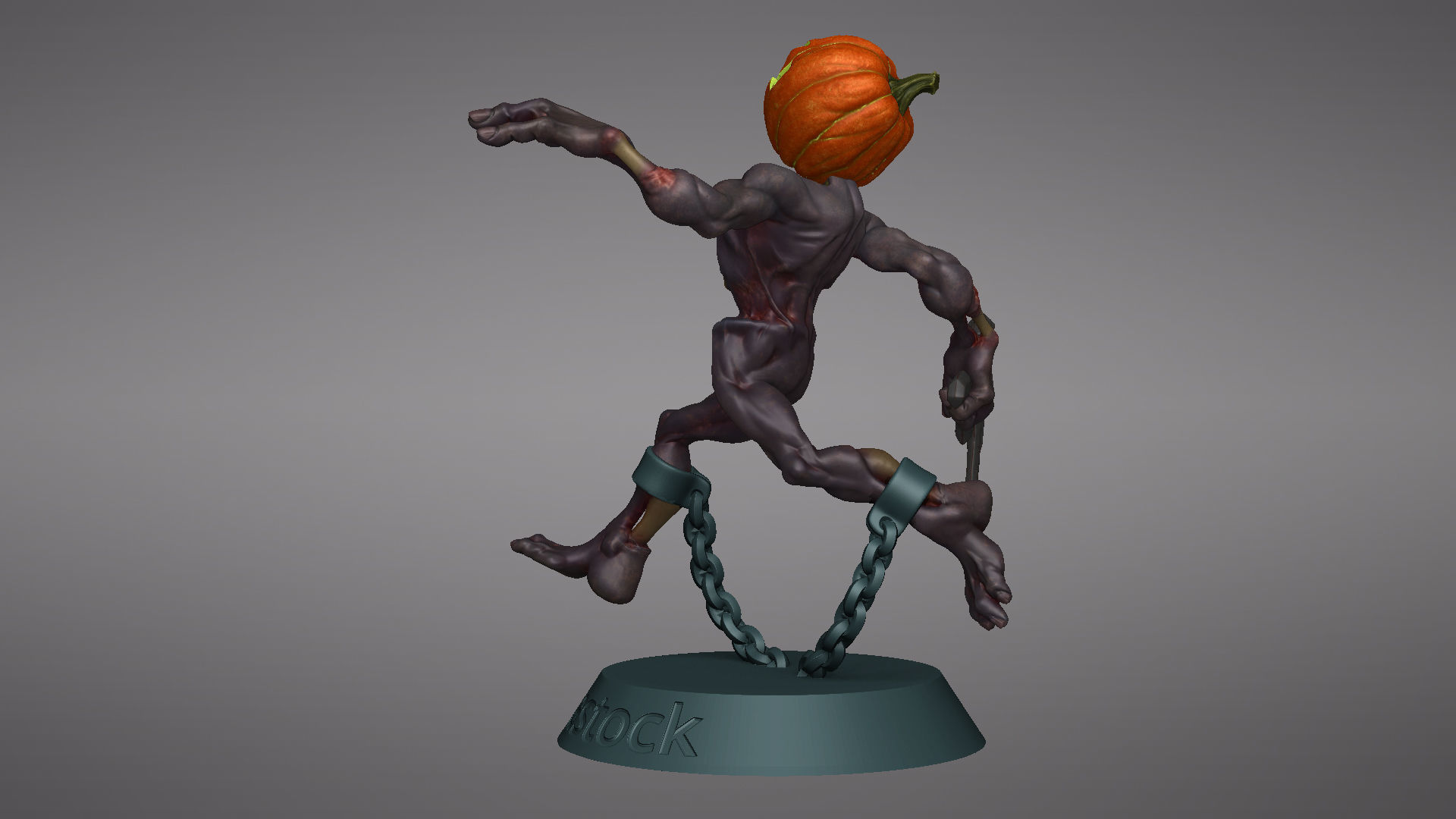 Pumpkin Undead Pose 09 3D print model_23