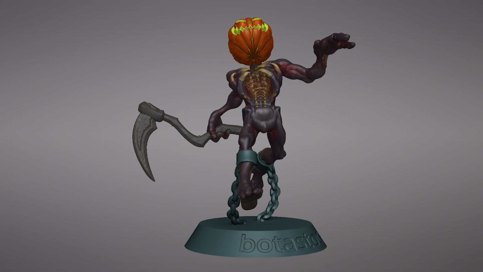 Pumpkin Undead Pose 09 3D print model_18