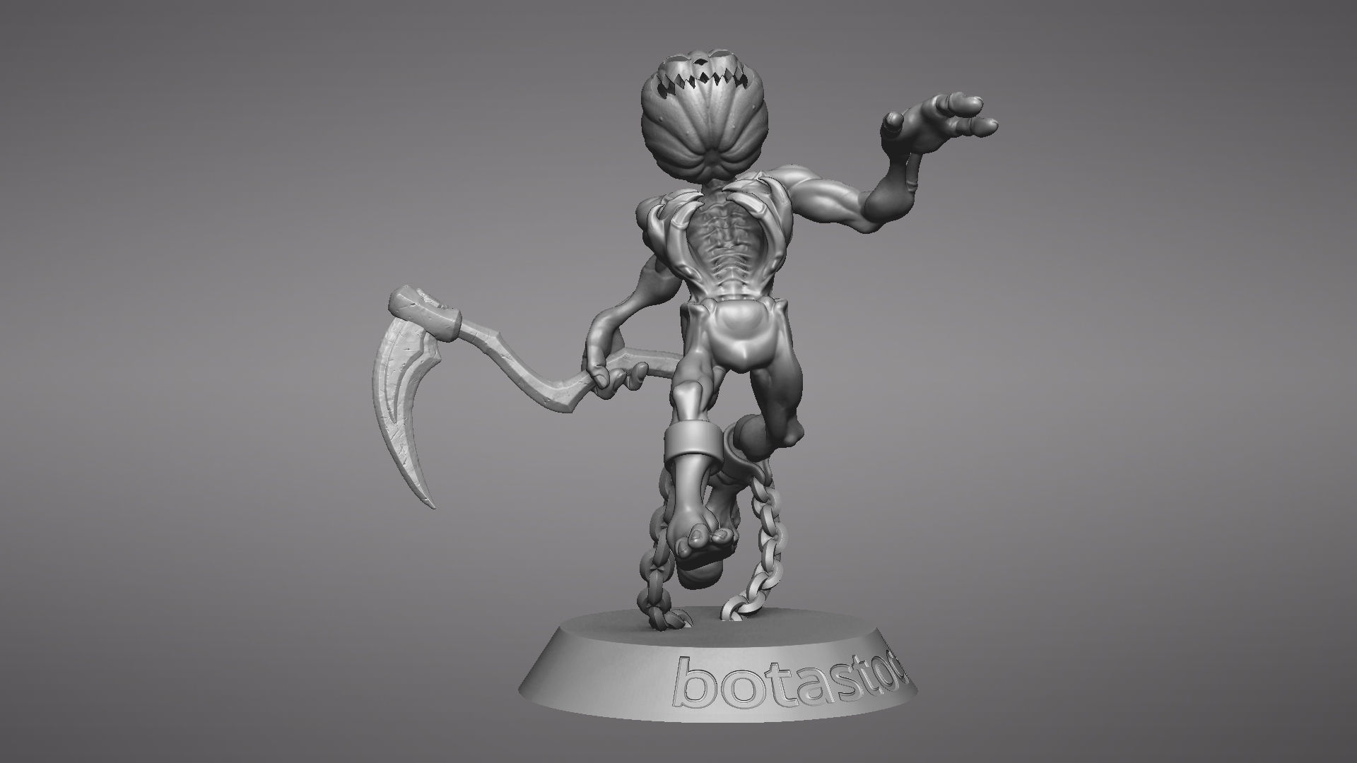 Pumpkin Undead Pose 09 3D print model_34