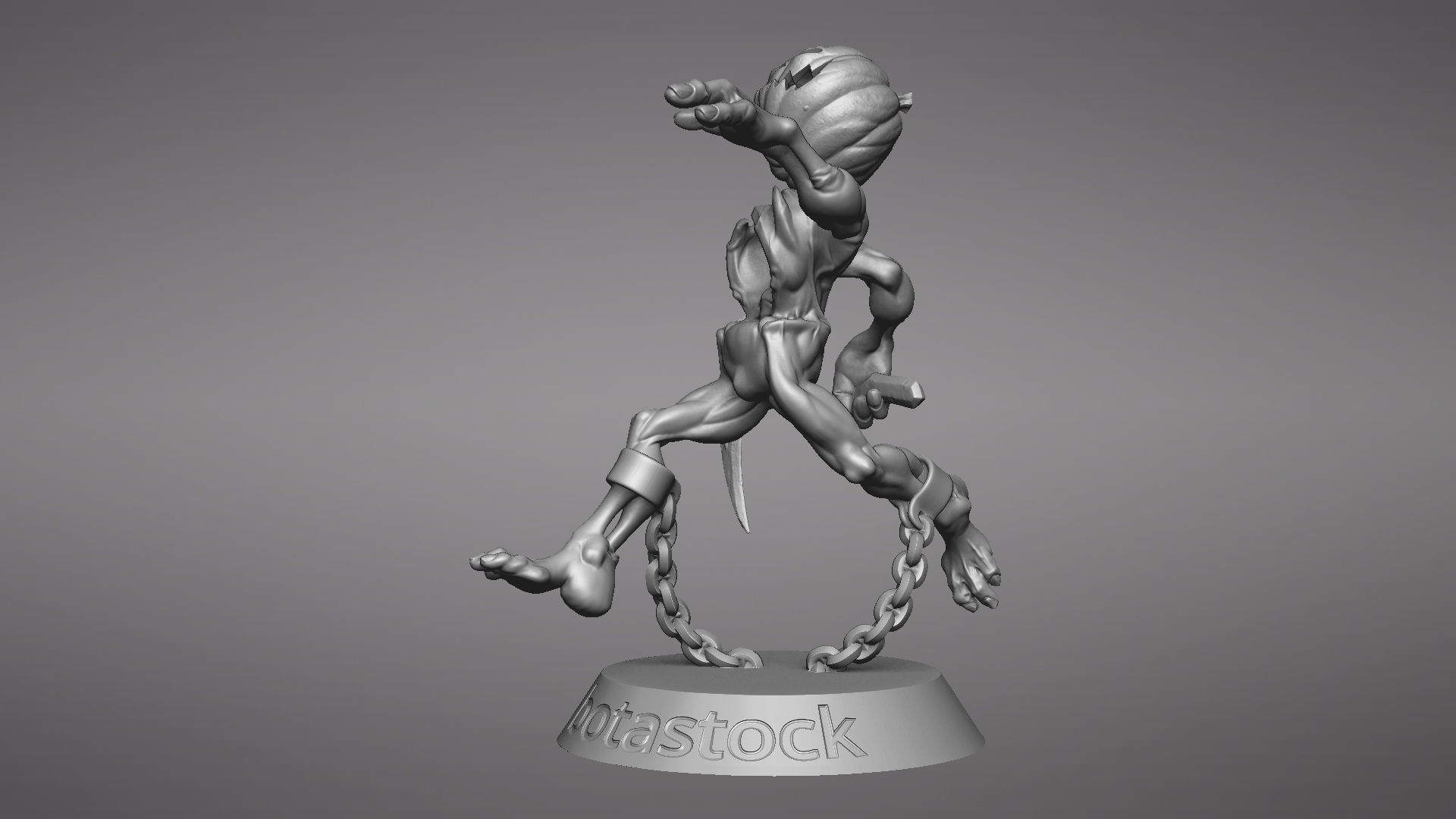 Pumpkin Undead Pose 09 3D print model_37