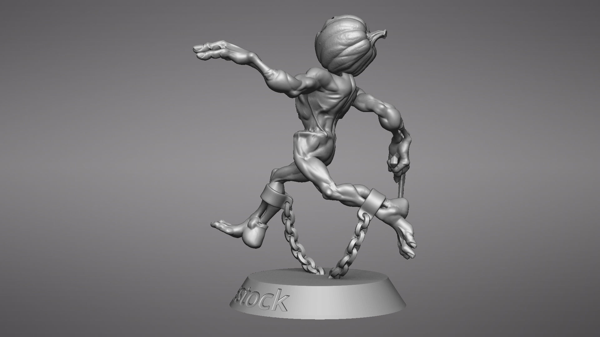 Pumpkin Undead Pose 09 3D print model_39