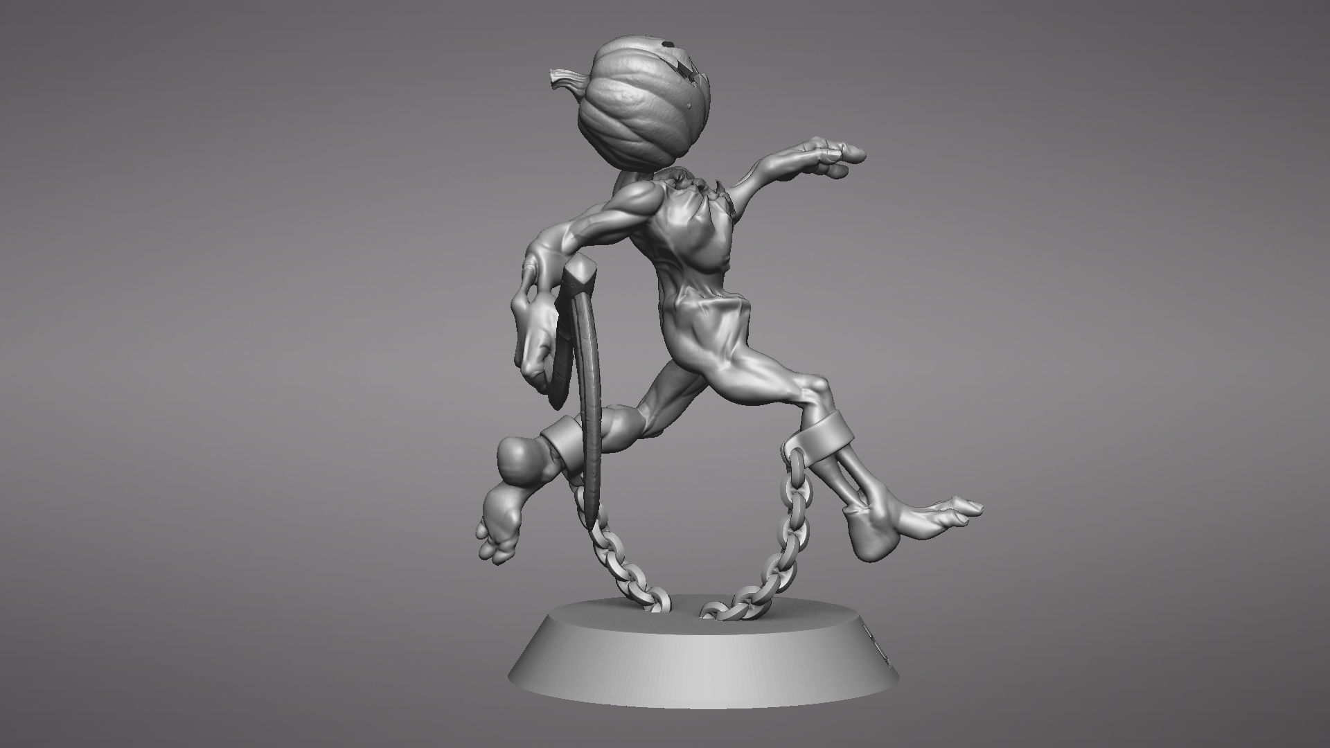 Pumpkin Undead Pose 09 3D print model_46