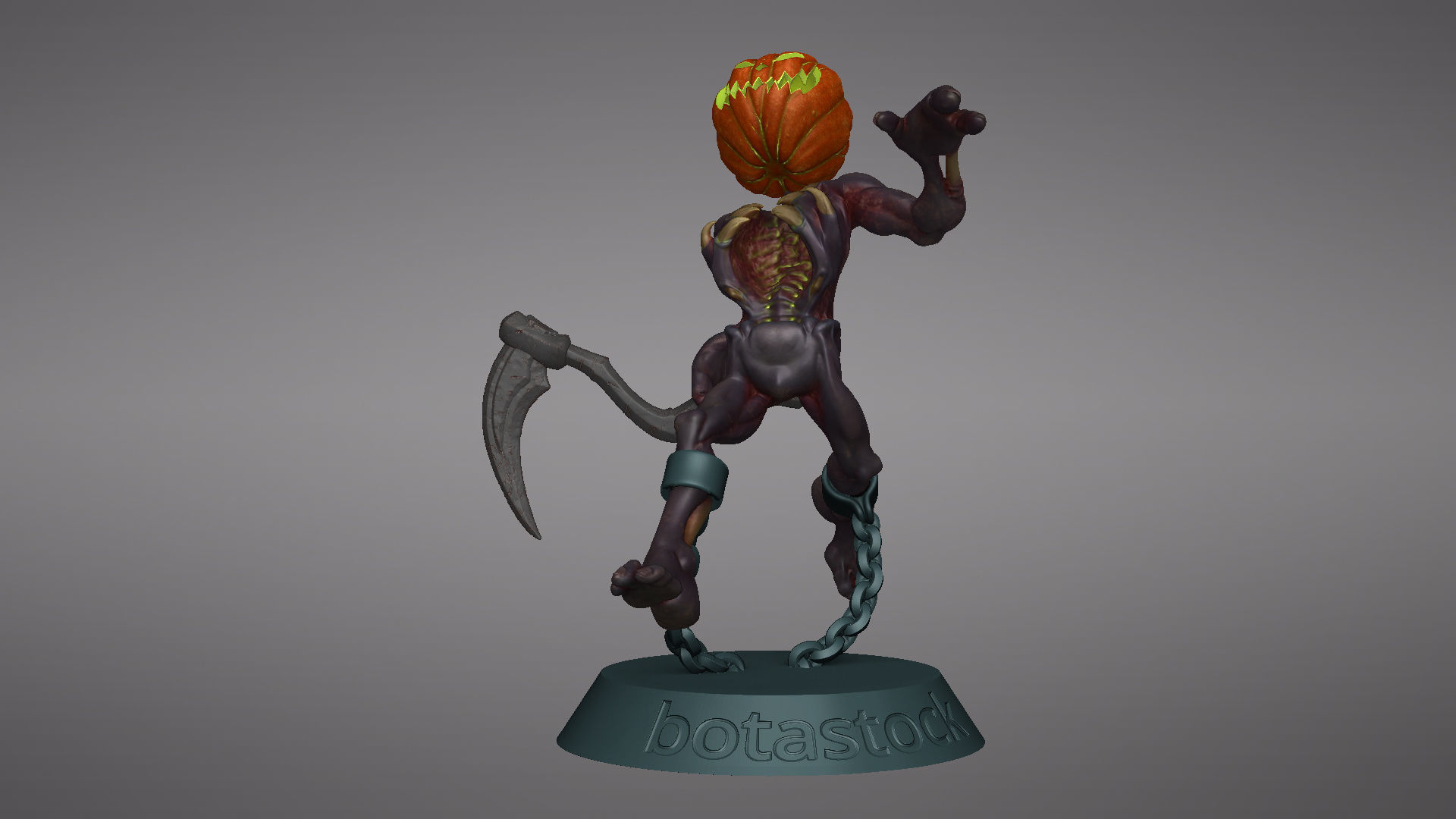 Pumpkin Undead Pose 09 3D print model_19