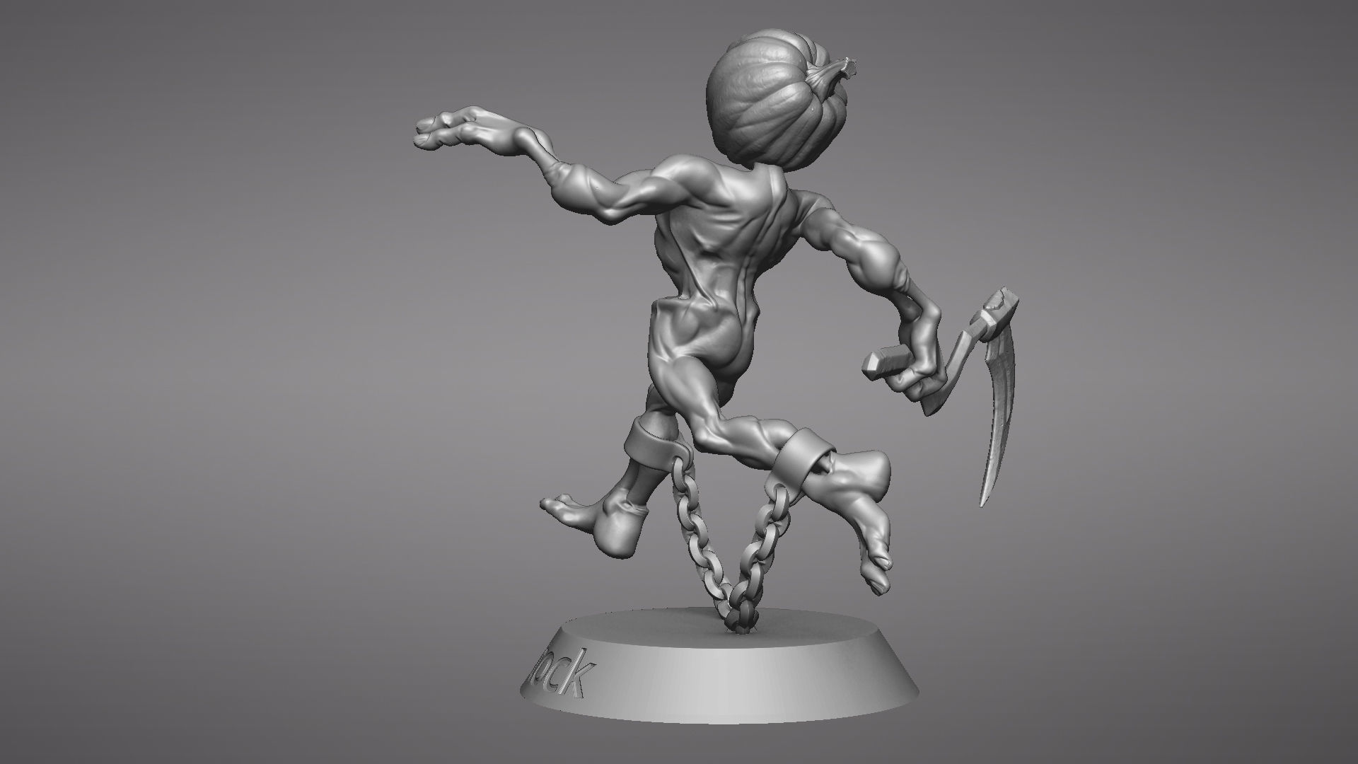 Pumpkin Undead Pose 09 3D print model_40