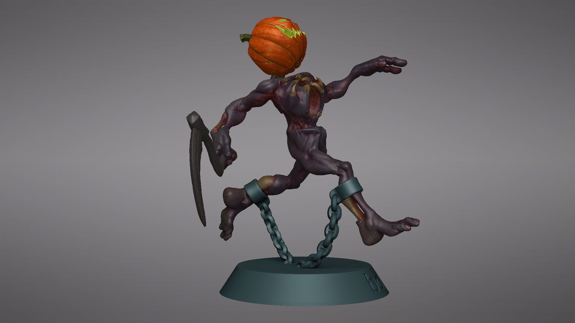 Pumpkin Undead Pose 09 3D print model_31