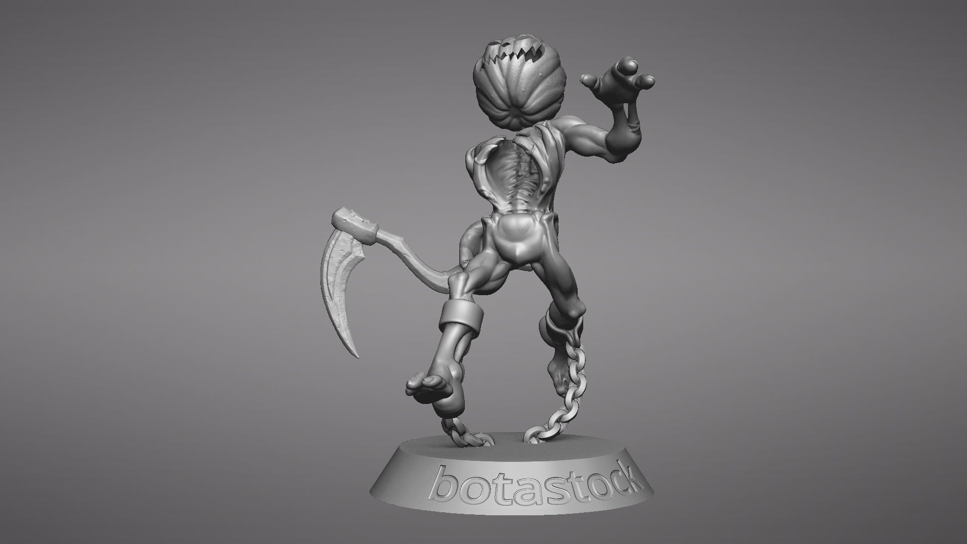 Pumpkin Undead Pose 09 3D print model_35