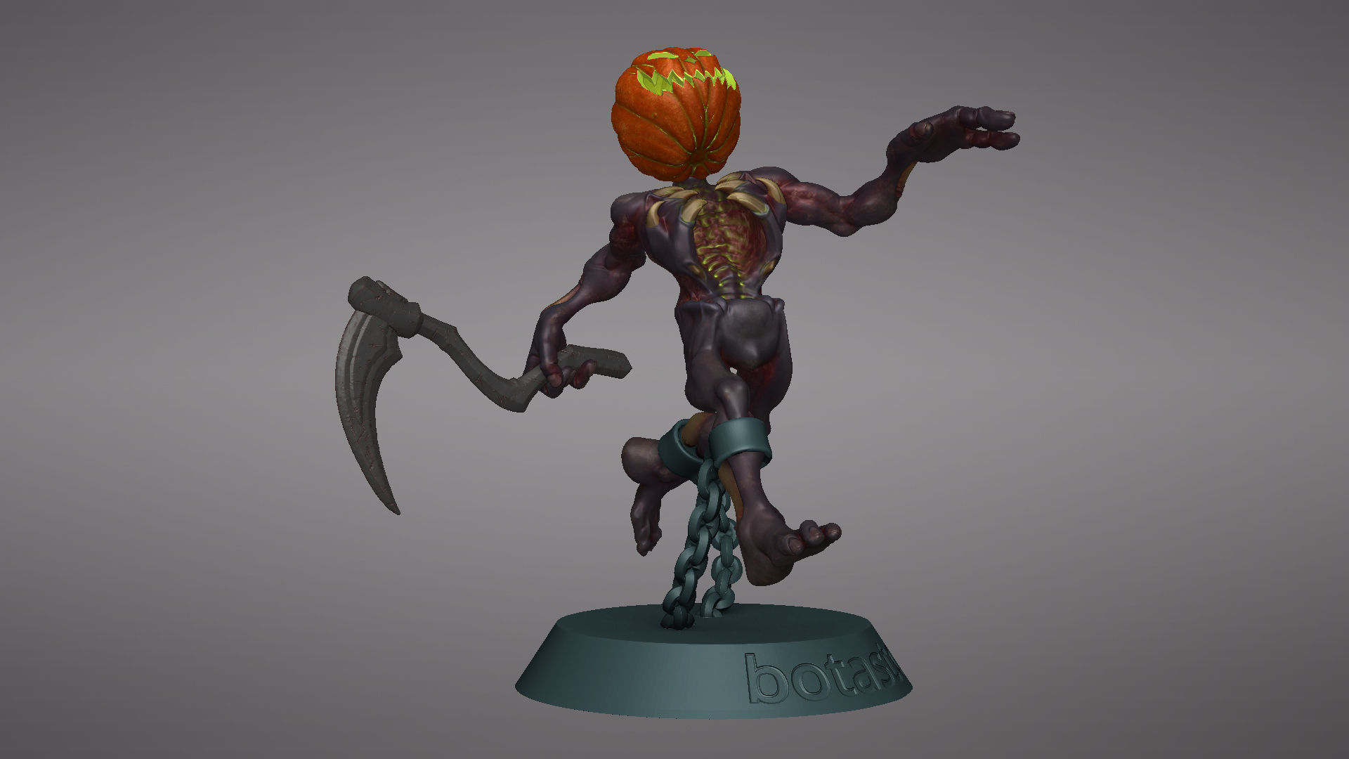 Pumpkin Undead Pose 09 3D print model_33