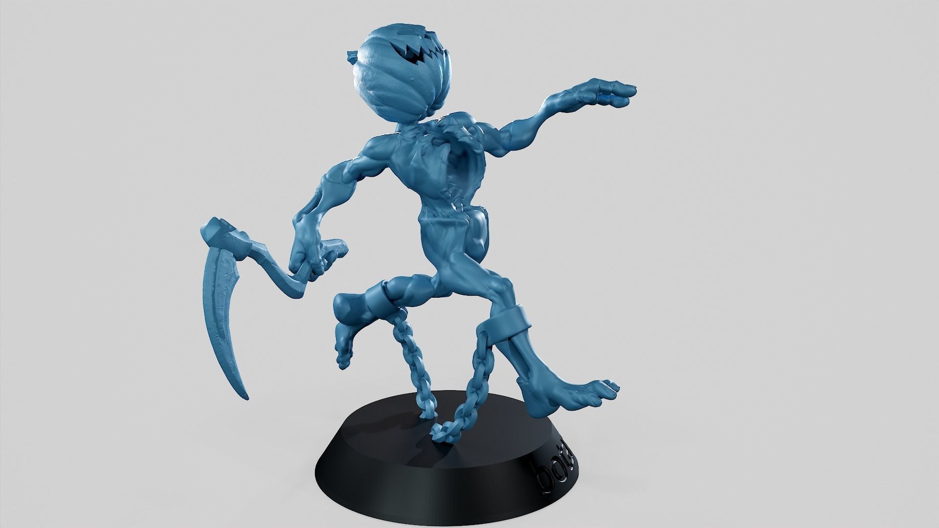 Pumpkin Undead Pose 09 3D print model_4
