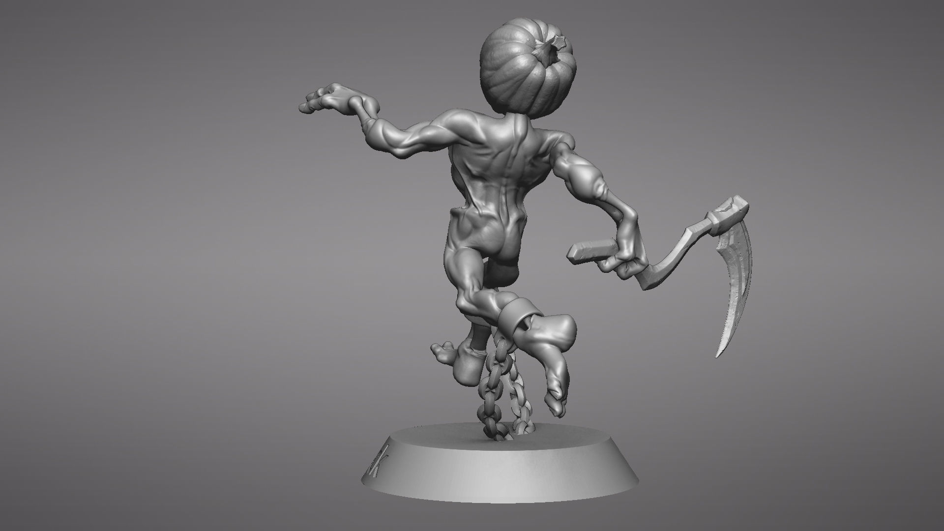 Pumpkin Undead Pose 09 3D print model_41