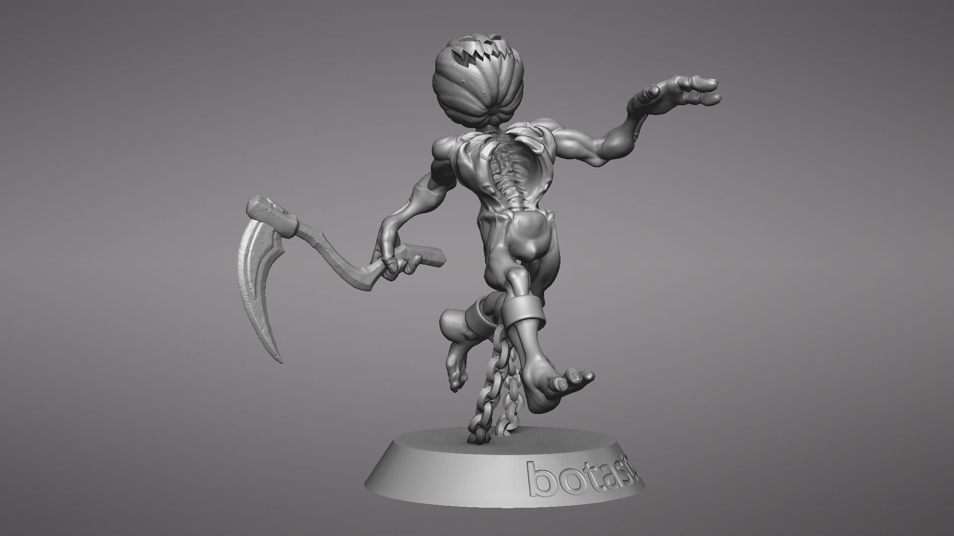 Pumpkin Undead Pose 09 3D print model_49