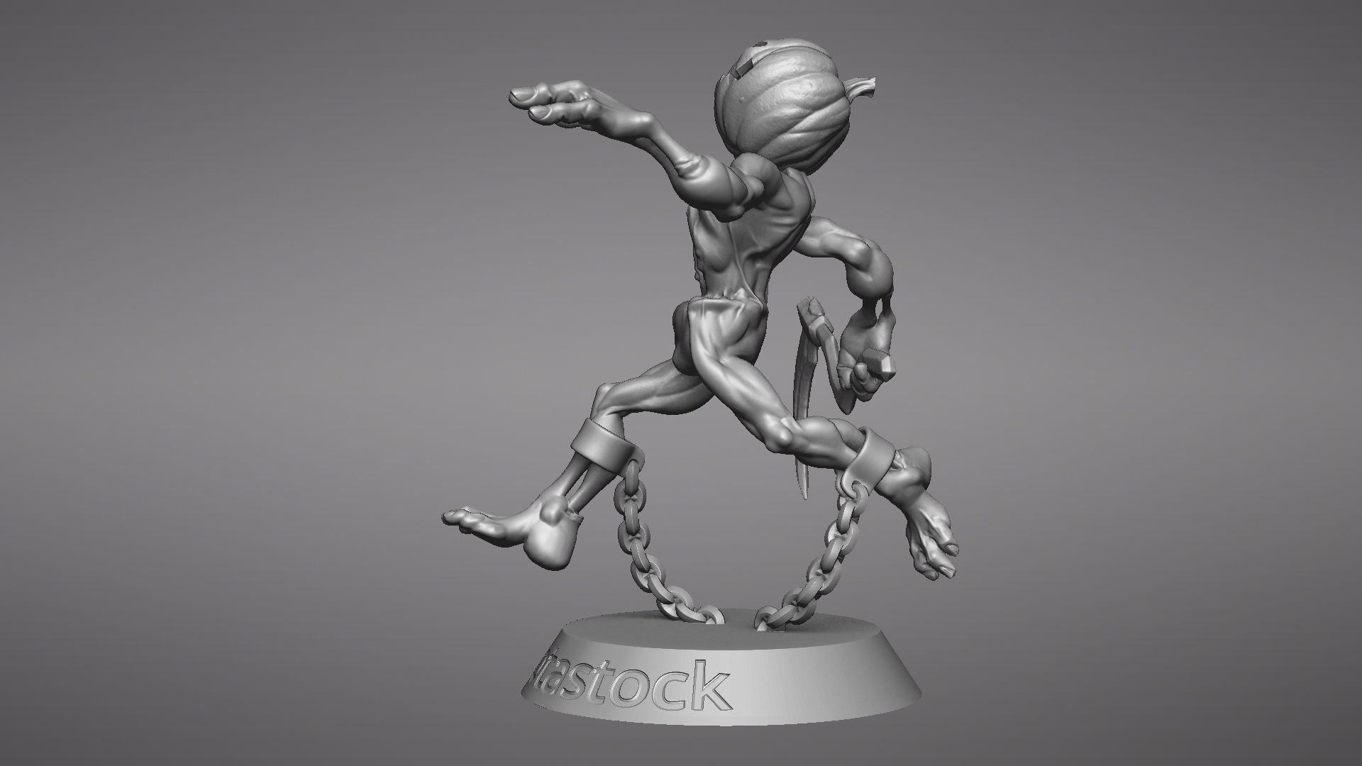 Pumpkin Undead Pose 09 3D print model_38