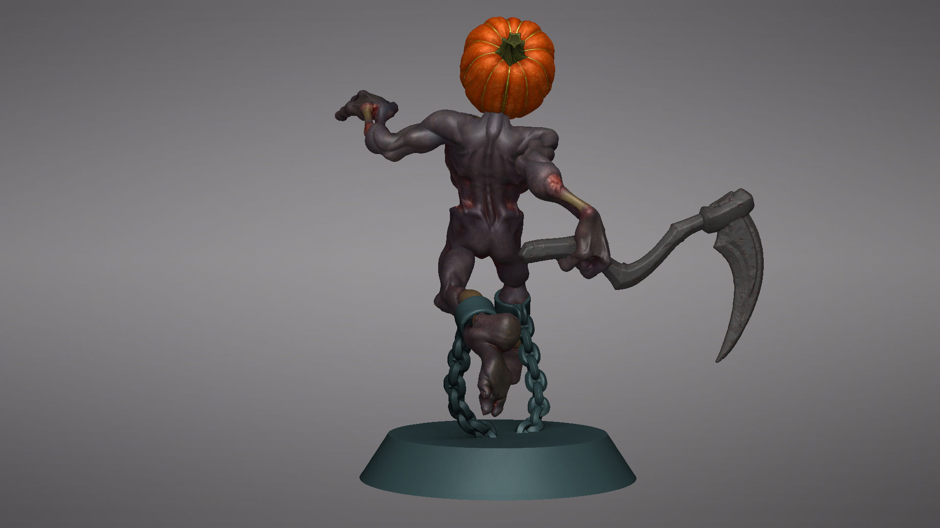 Pumpkin Undead Pose 09 3D print model_26
