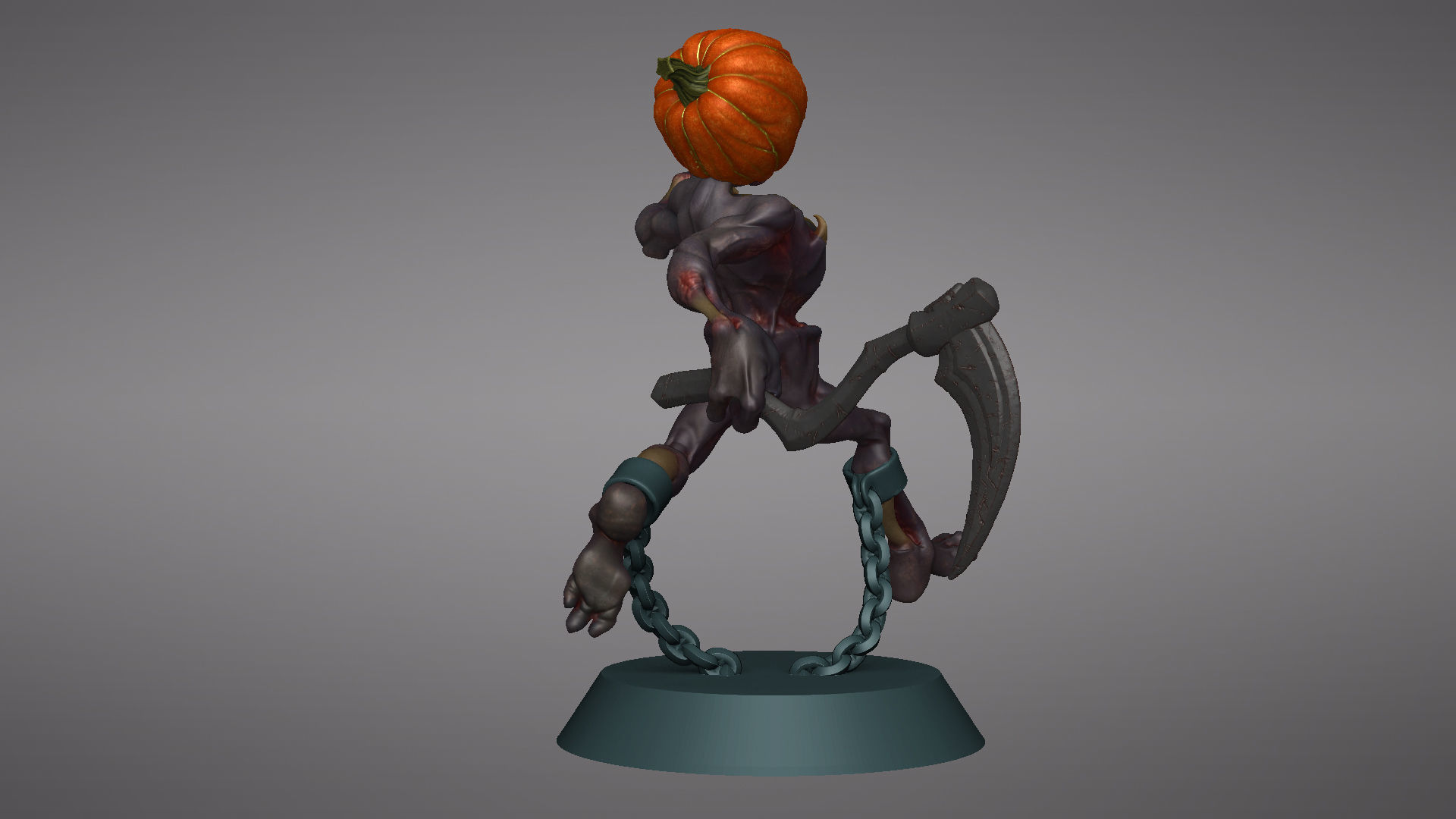 Pumpkin Undead Pose 09 3D print model_28
