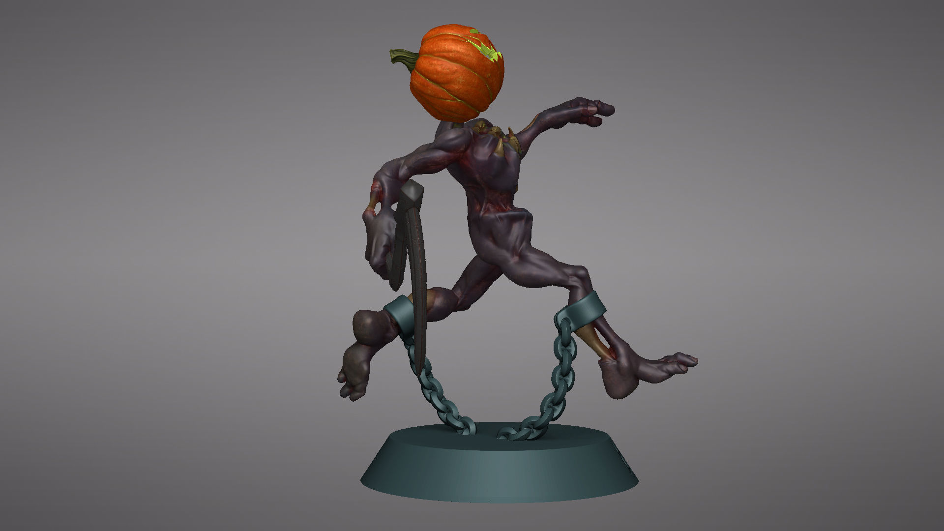Pumpkin Undead Pose 09 3D print model_30