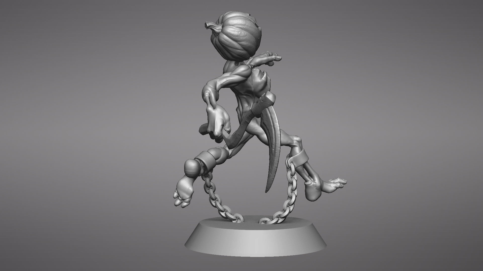 Pumpkin Undead Pose 09 3D print model_45