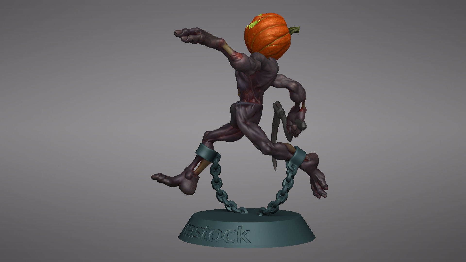 Pumpkin Undead Pose 09 3D print model_22