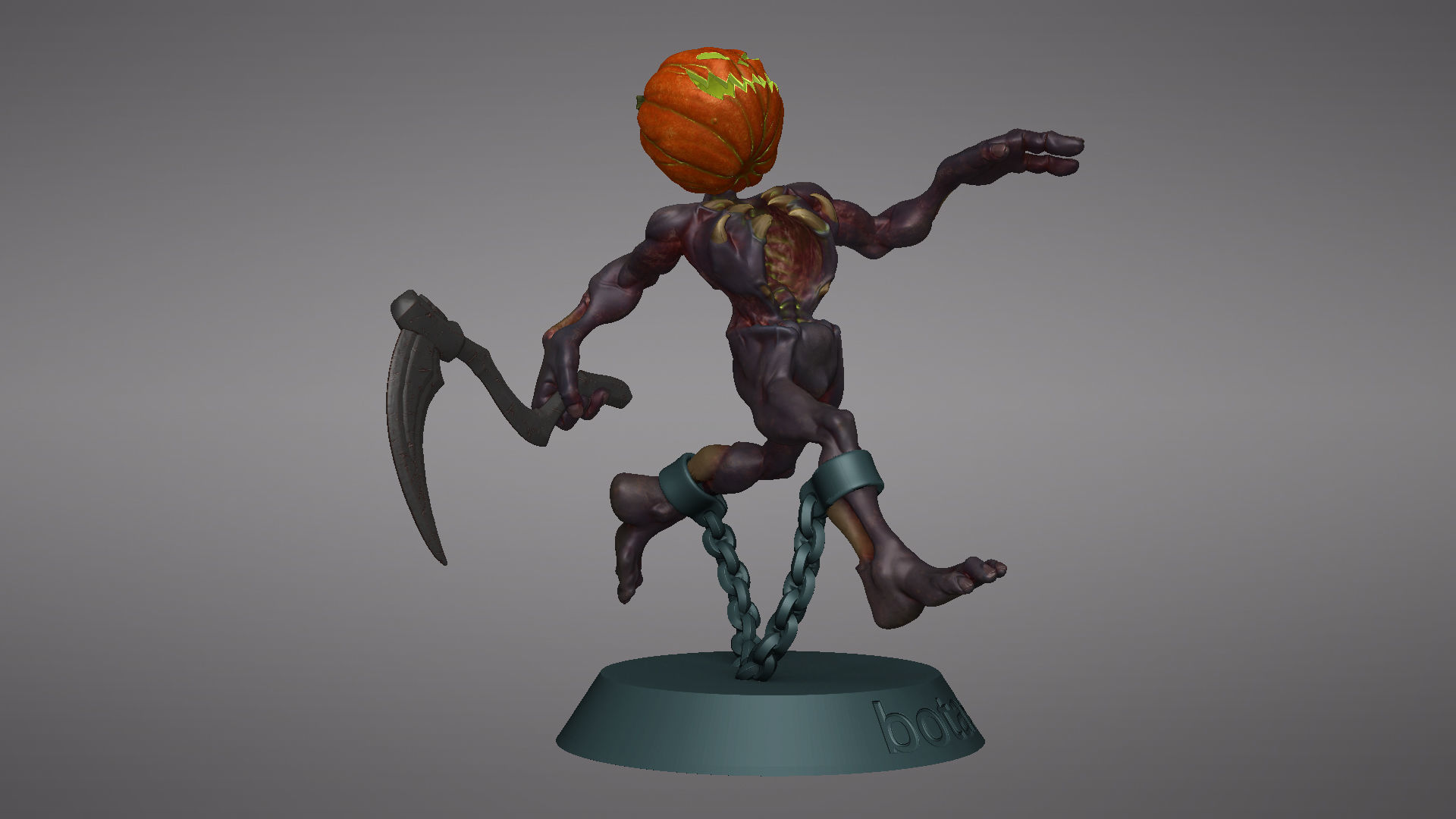 Pumpkin Undead Pose 09 3D print model_32