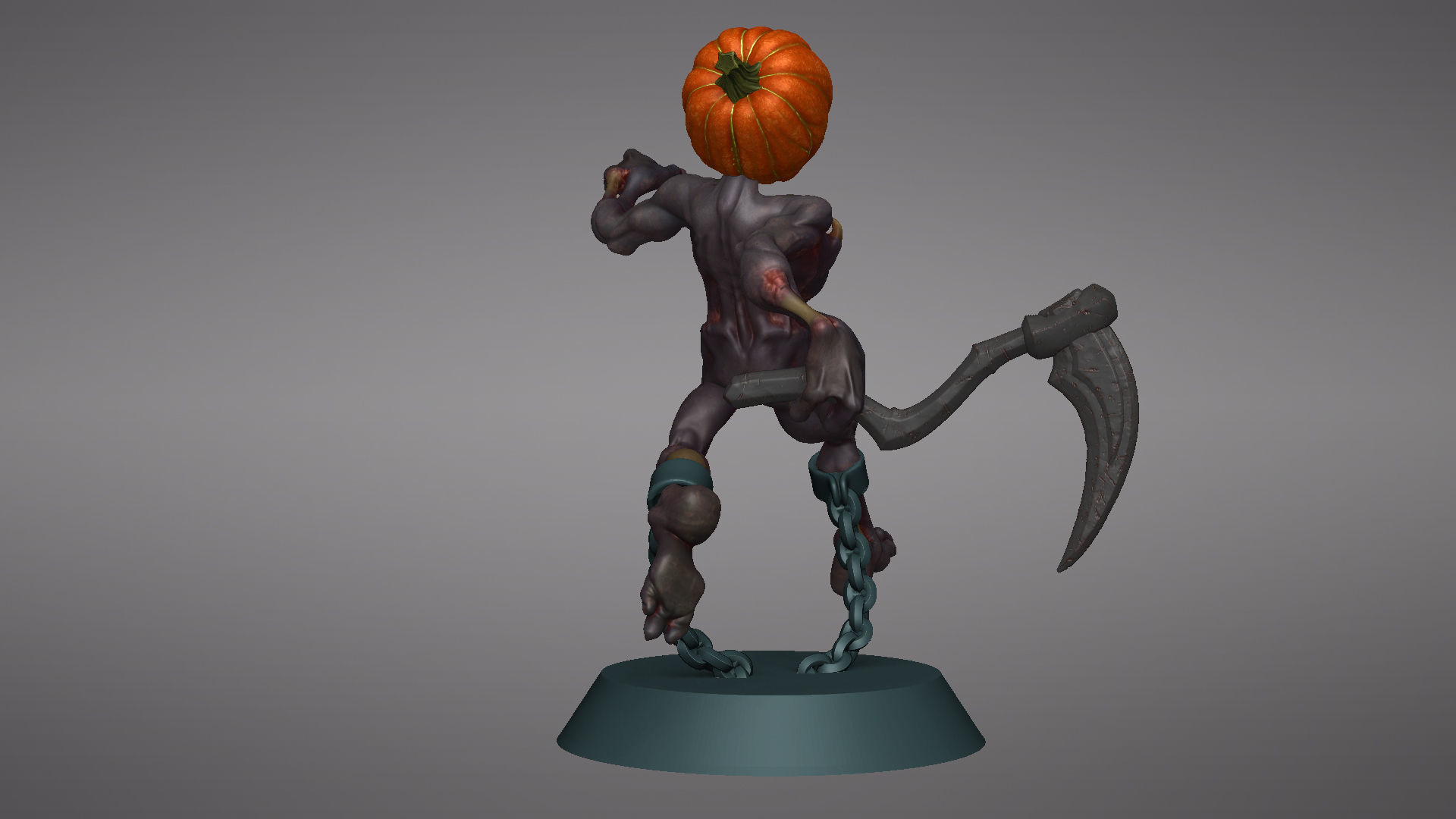 Pumpkin Undead Pose 09 3D print model_27