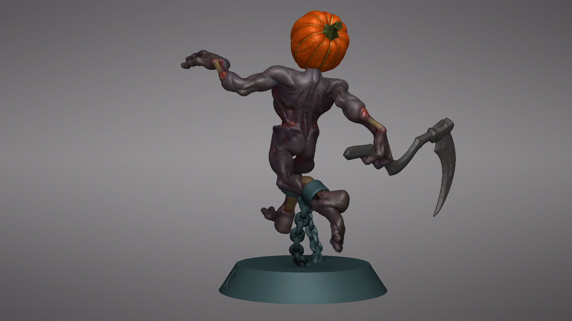 Pumpkin Undead Pose 09 3D print model_25