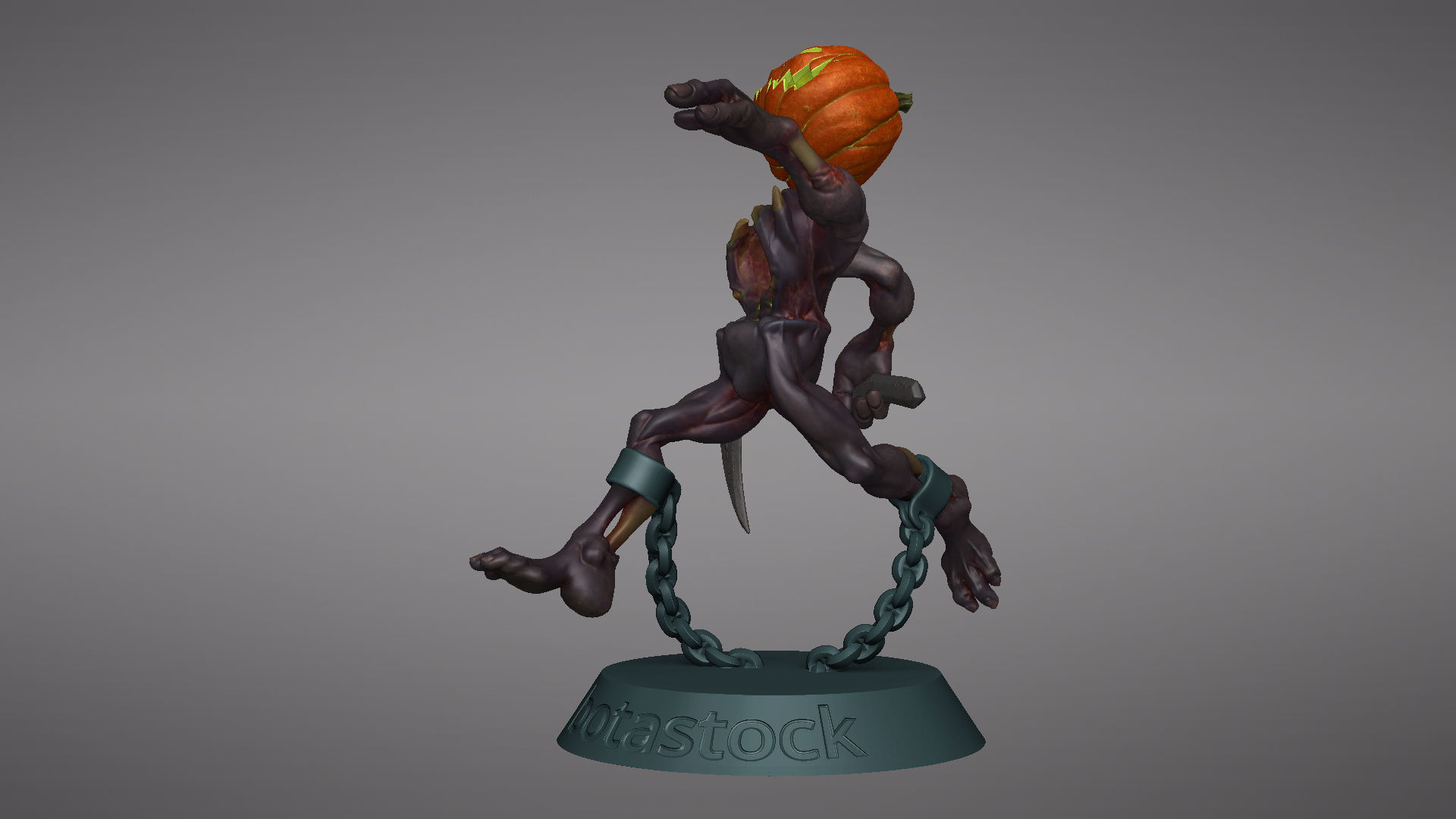 Pumpkin Undead Pose 09 3D print model_21