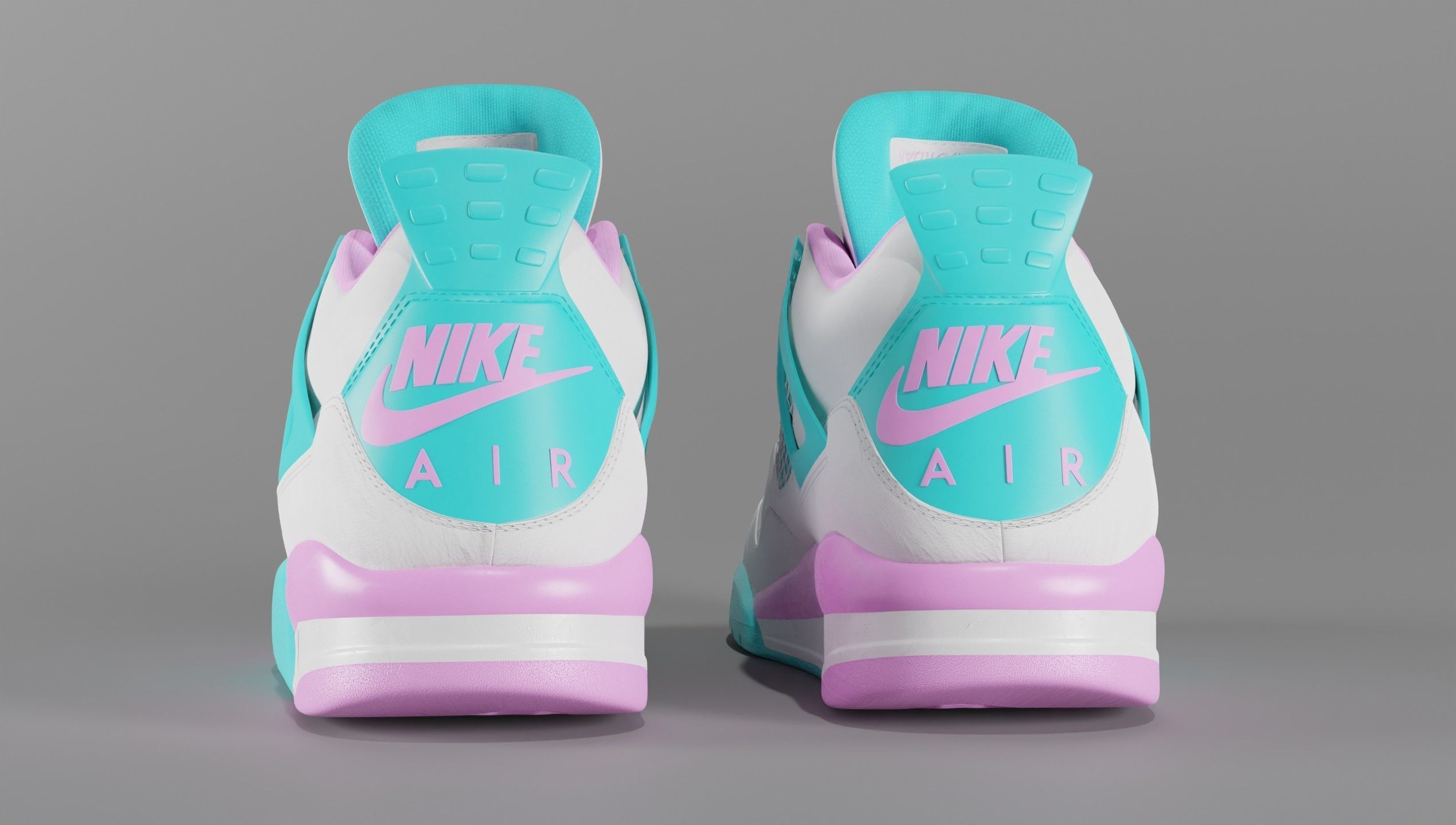 Jordan 4 Miami Vice Shoe Low-poly 3D model_19