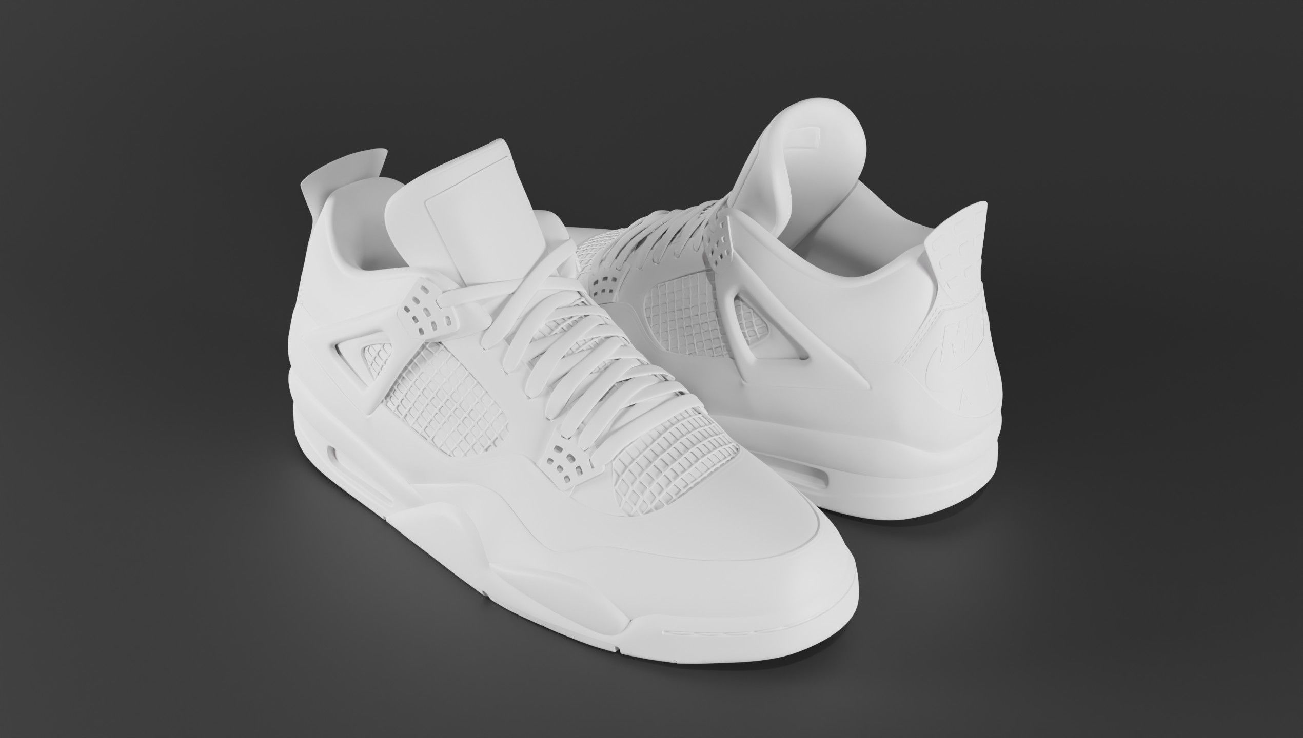 Jordan 4 Miami Vice Shoe Low-poly 3D model_38