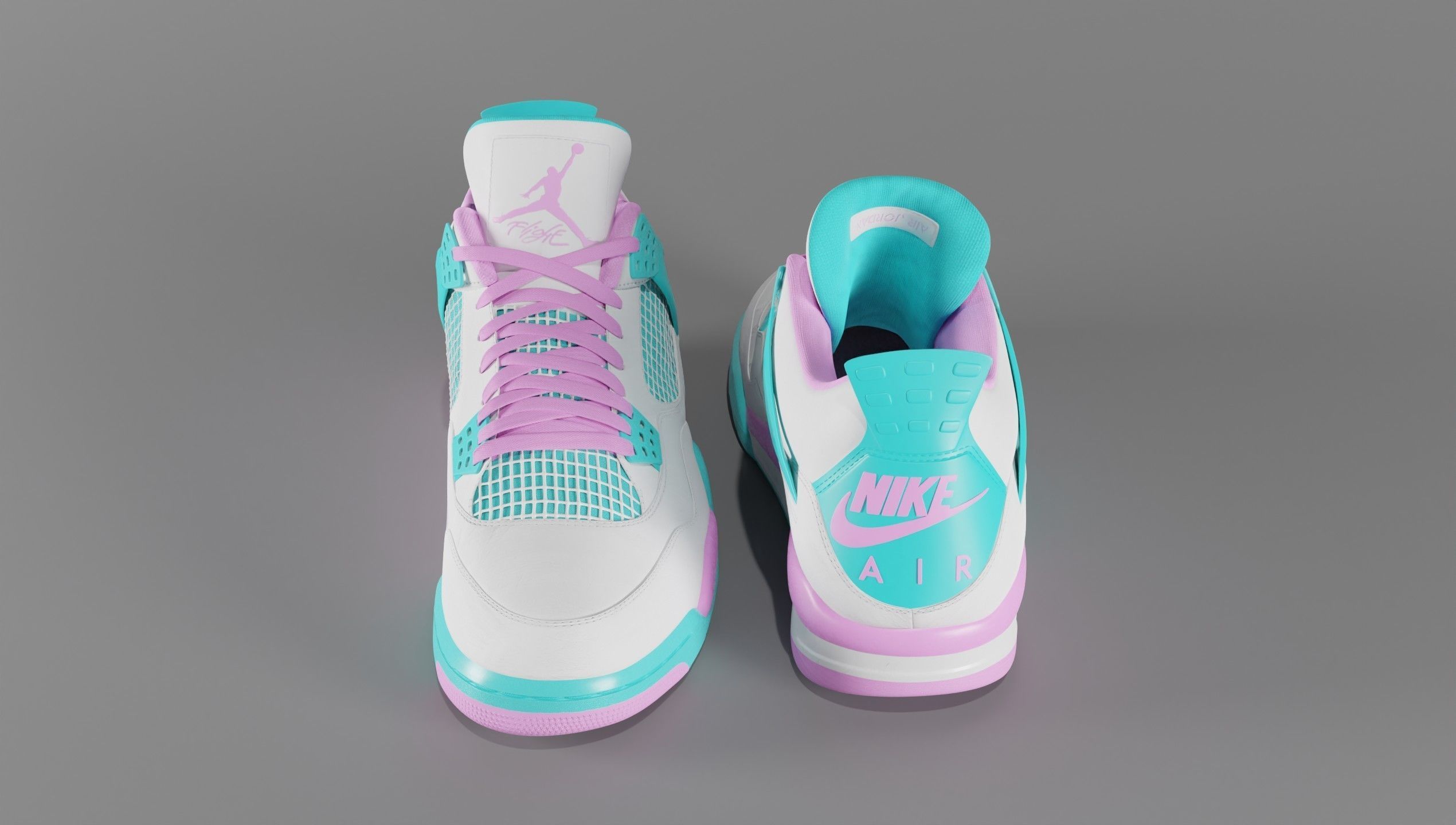 Jordan 4 Miami Vice Shoe Low-poly 3D model_57