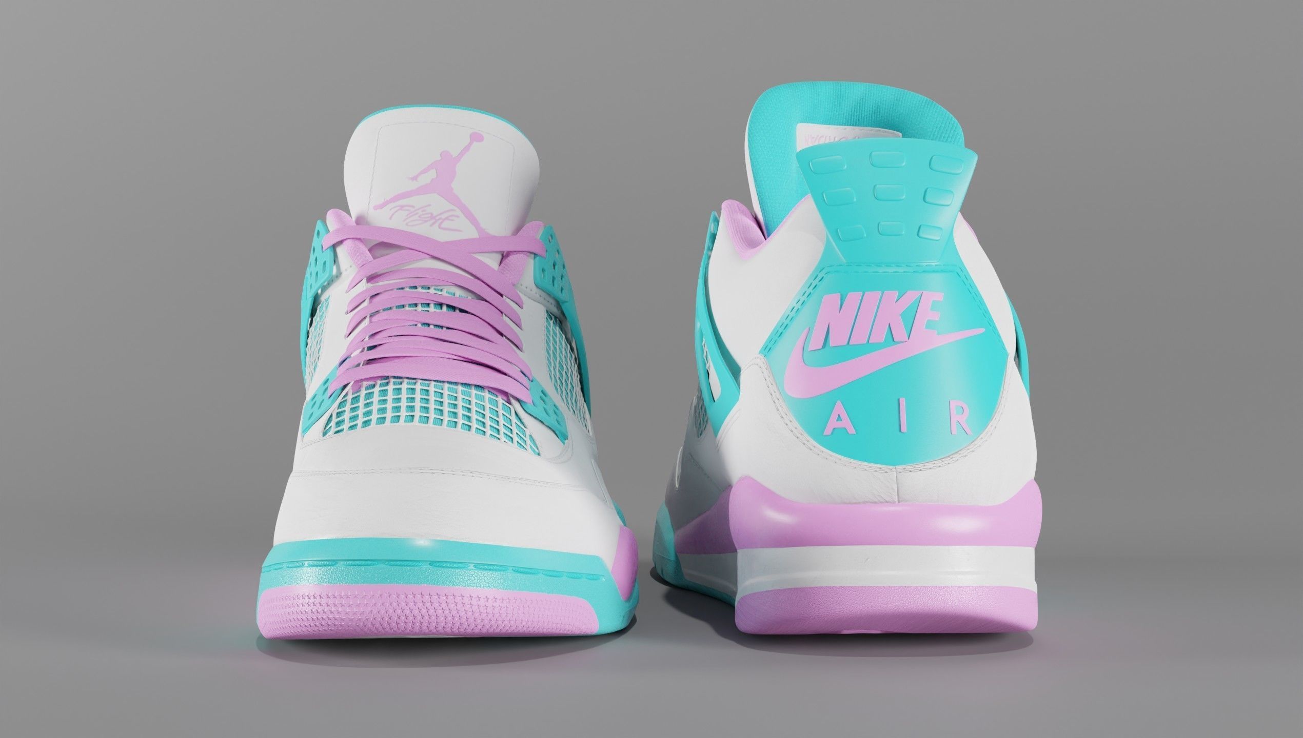 Jordan 4 Miami Vice Shoe Low-poly 3D model_55