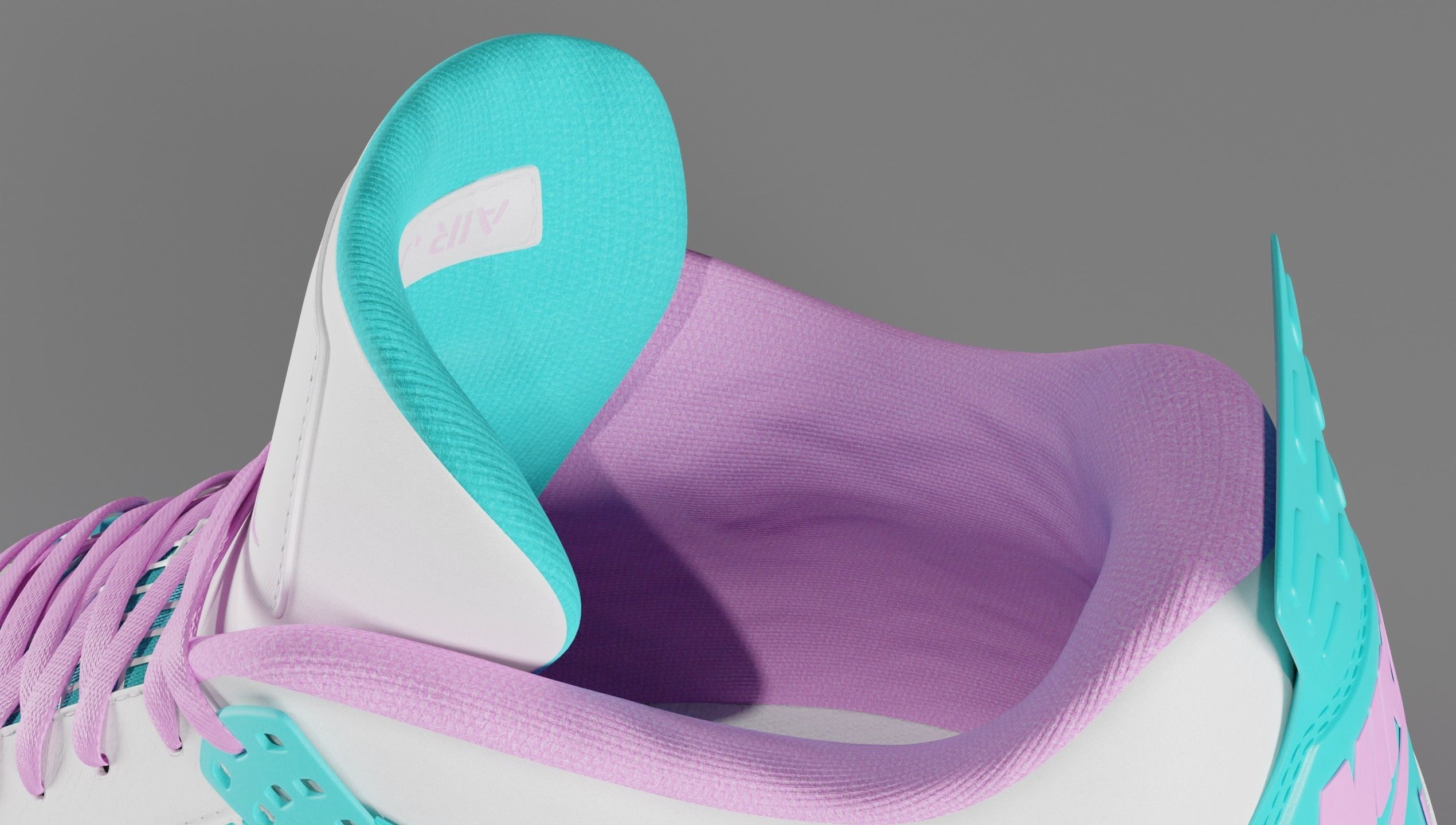 Jordan 4 Miami Vice Shoe Low-poly 3D model_35