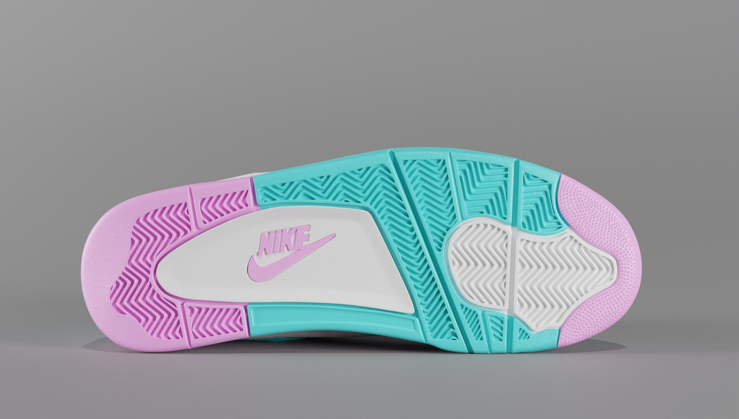 Jordan 4 Miami Vice Shoe Low-poly 3D model_6