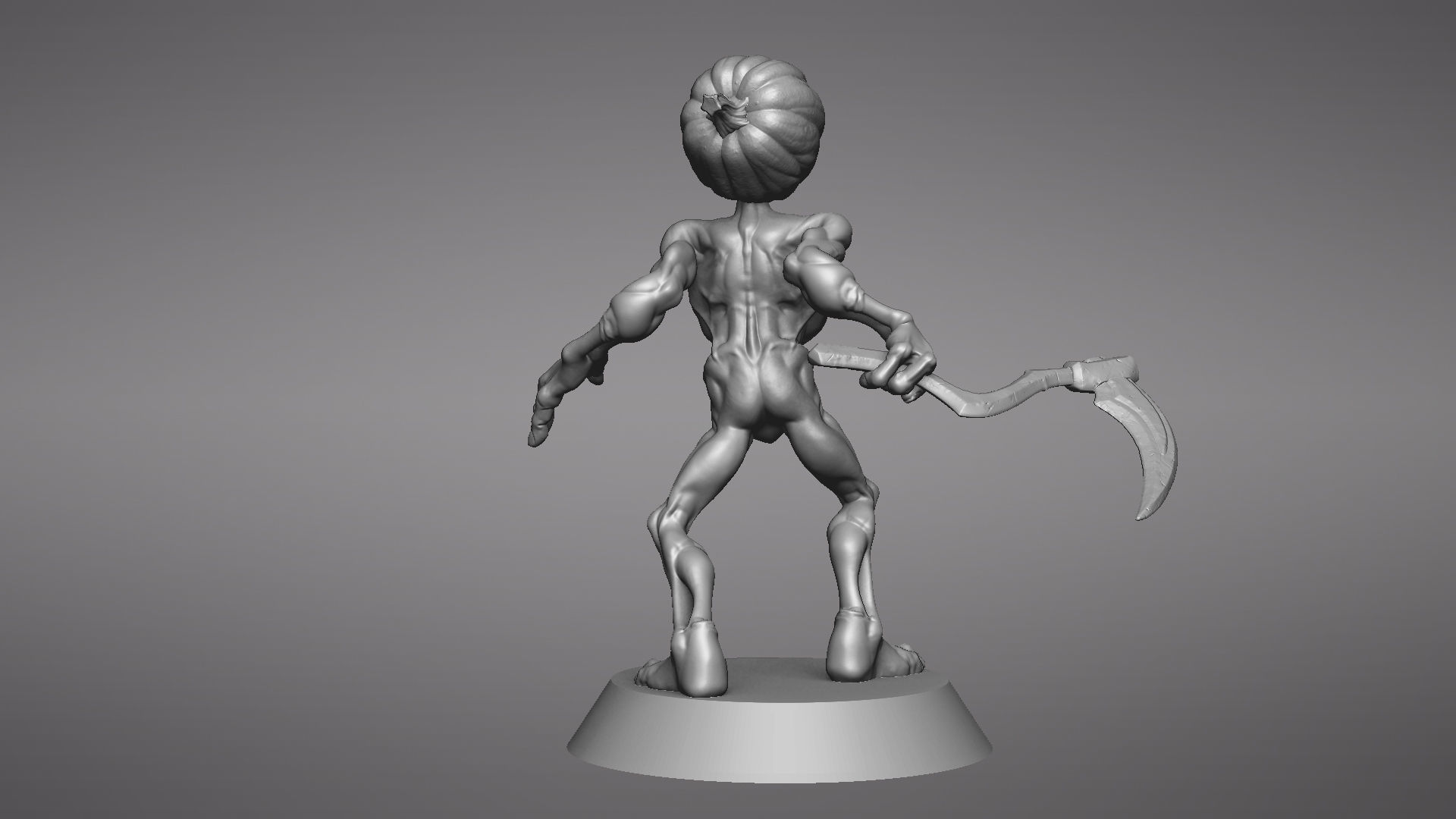 Pumpkin Undead Pose 10 3D print model_43
