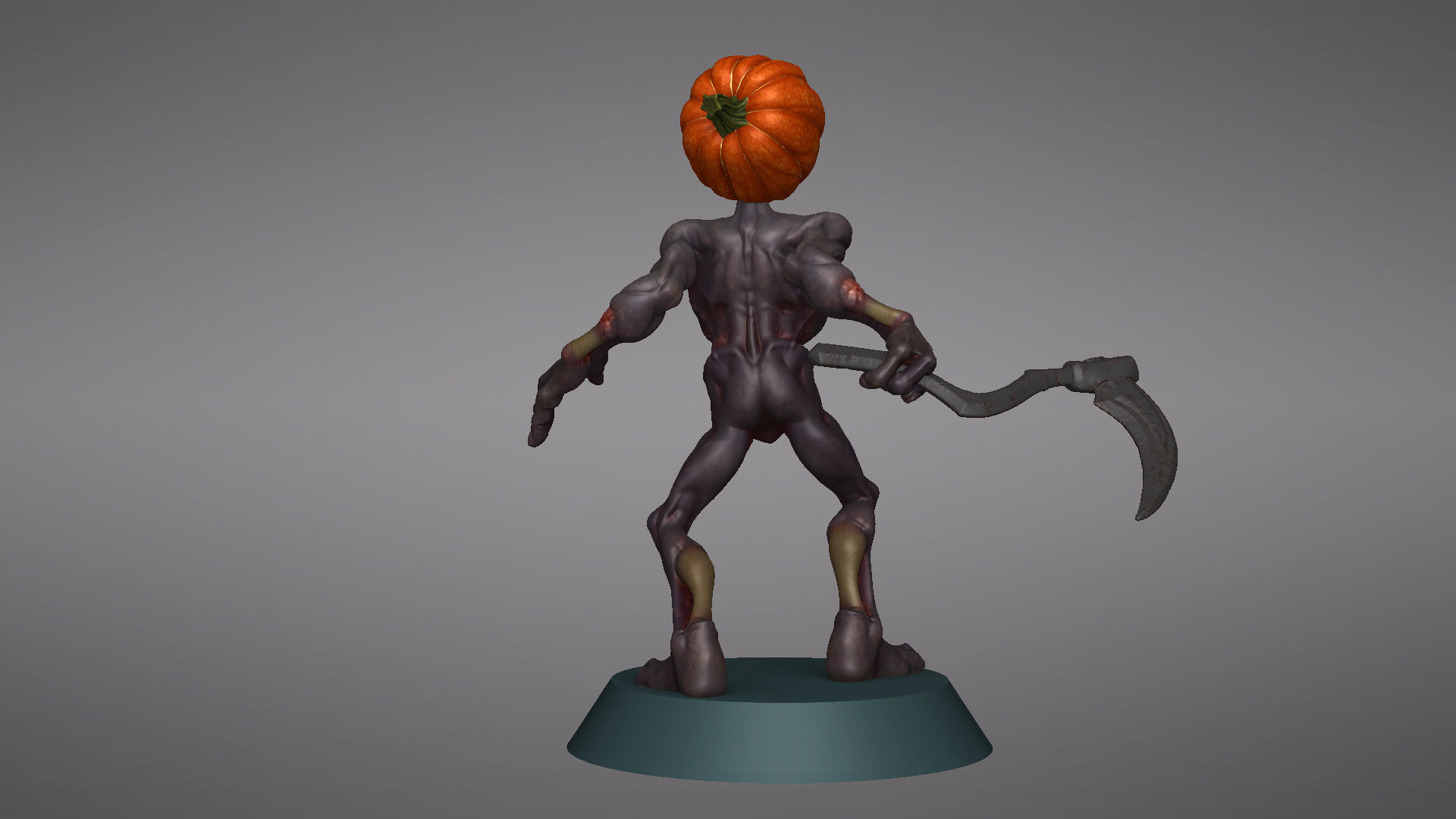 Pumpkin Undead Pose 10 3D print model_27