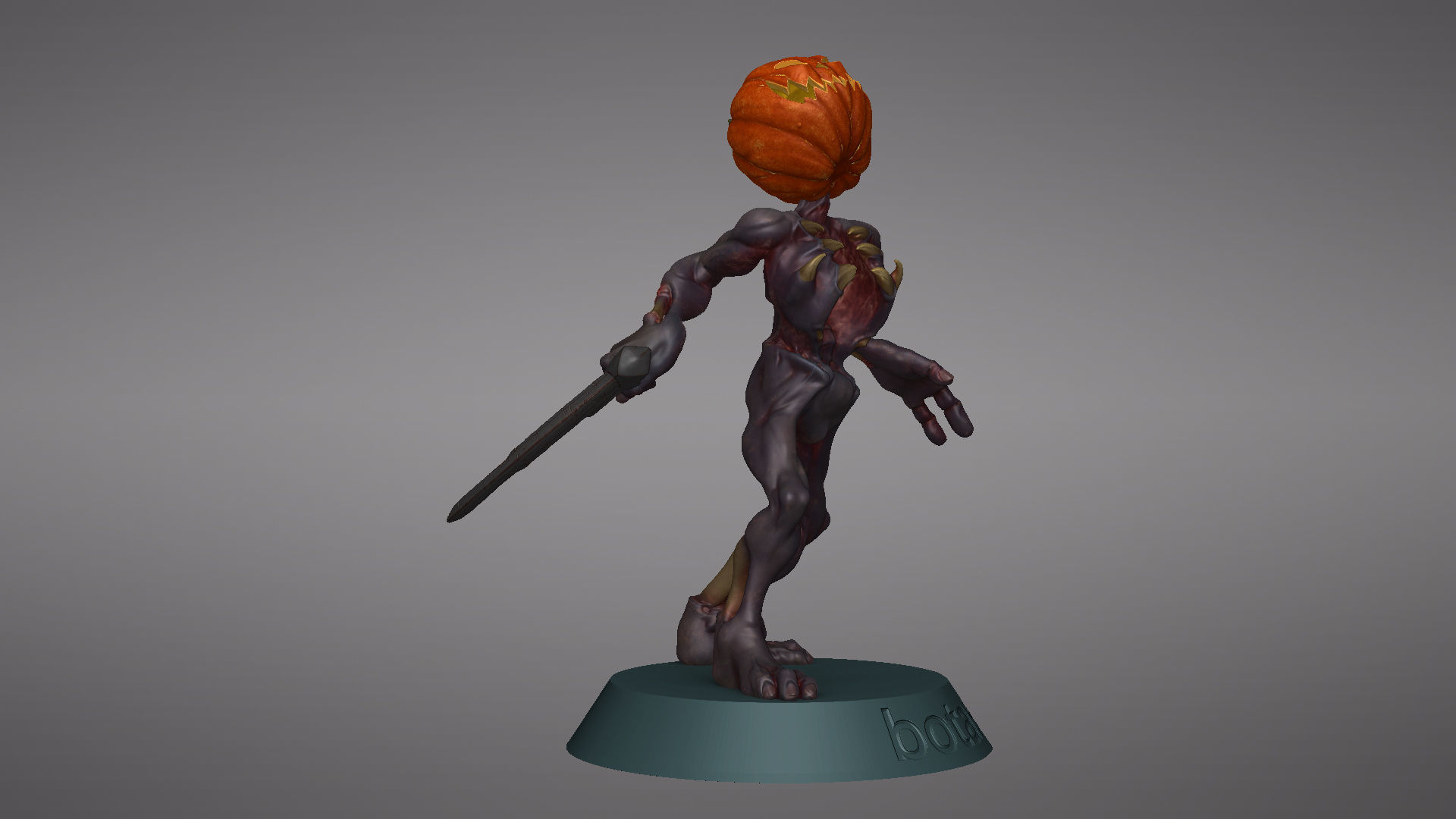 Pumpkin Undead Pose 10 3D print model_32