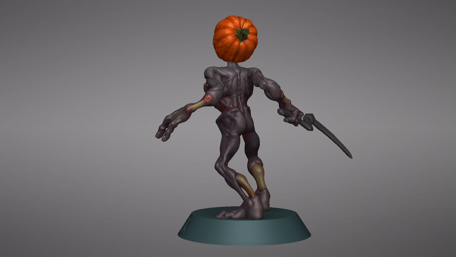 Pumpkin Undead Pose 10 3D print model_25