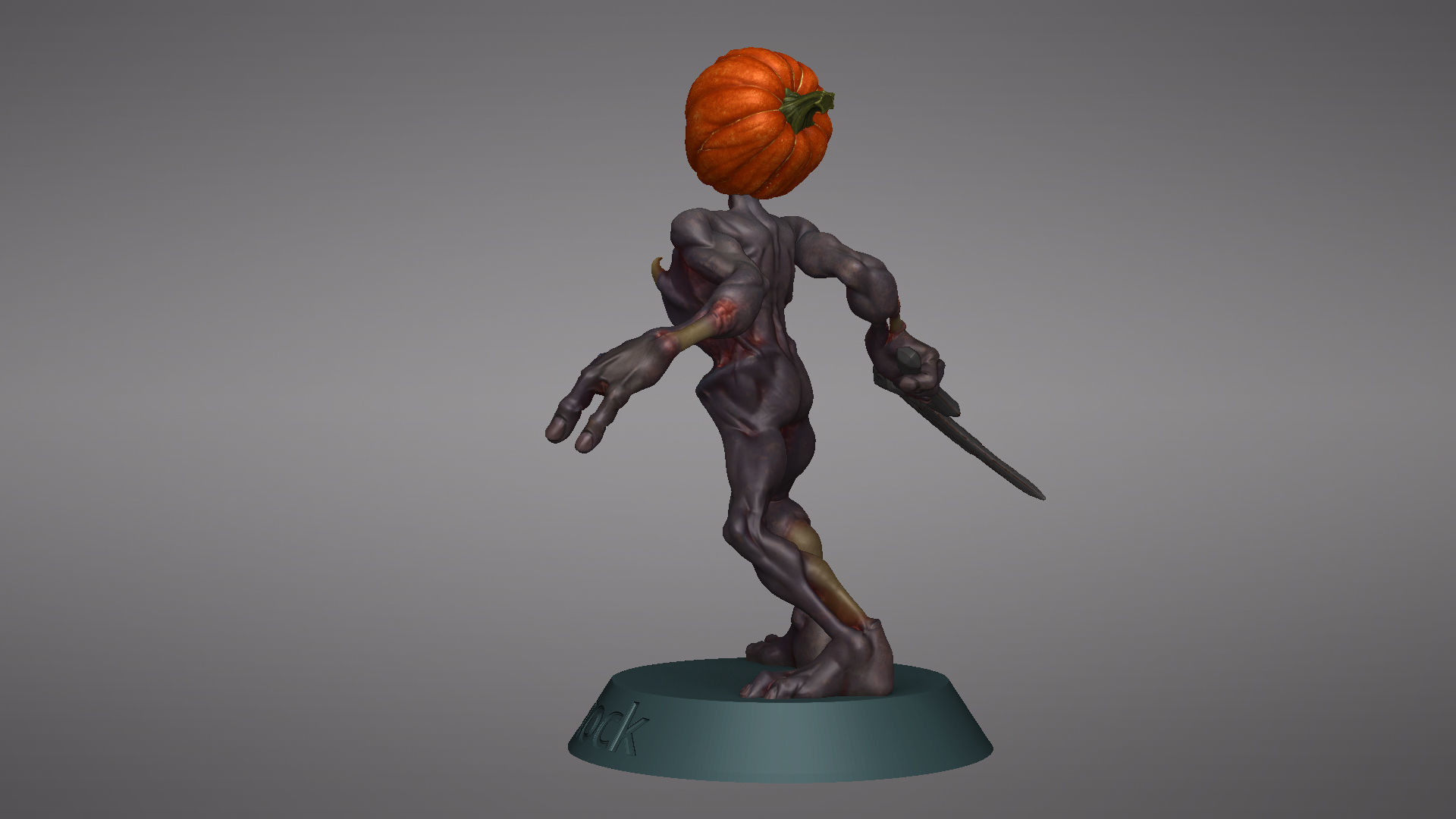 Pumpkin Undead Pose 10 3D print model_24