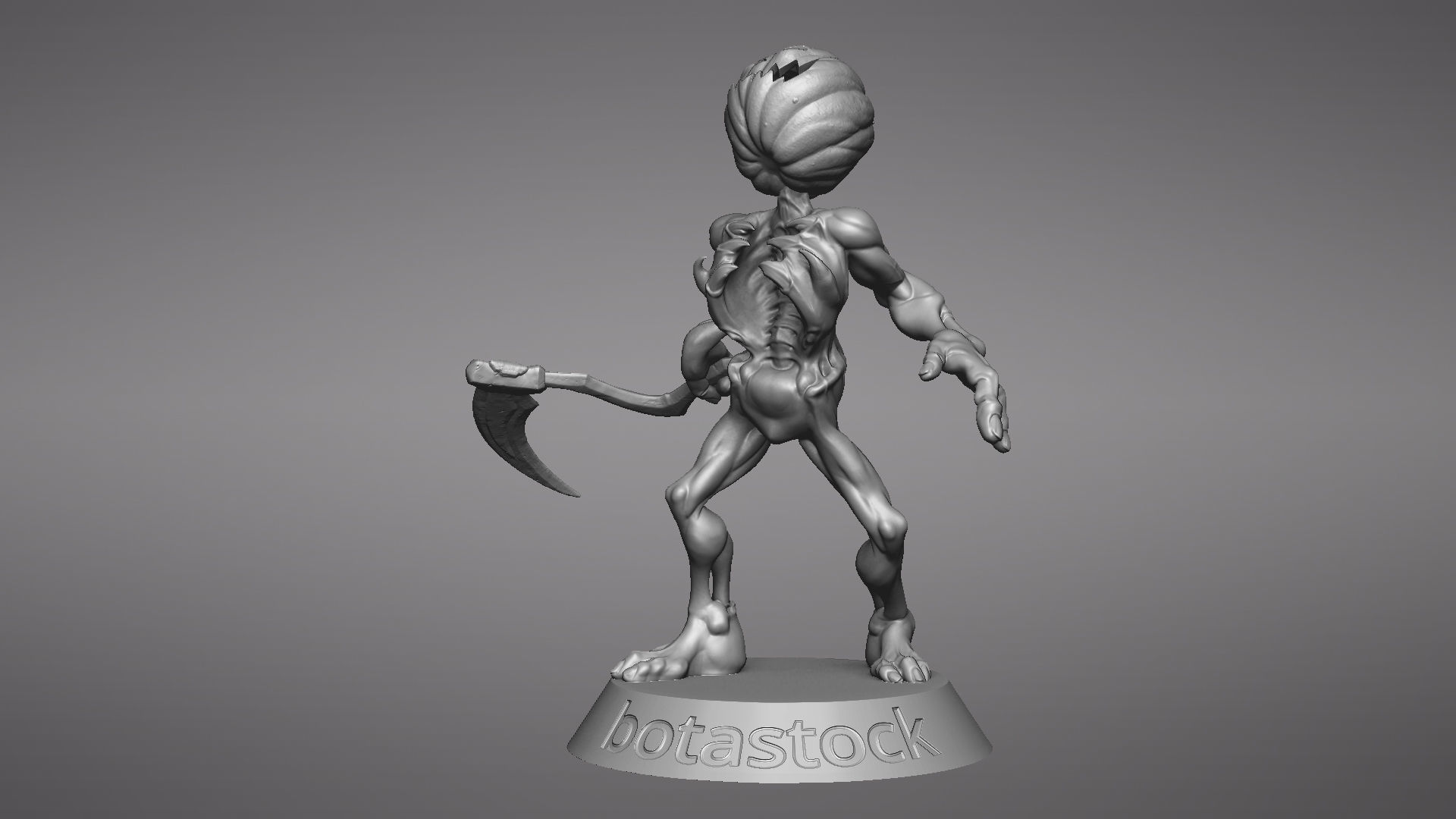 Pumpkin Undead Pose 10 3D print model_36