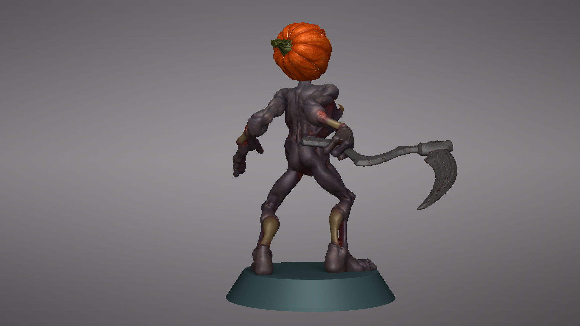 Pumpkin Undead Pose 10 3D print model_28