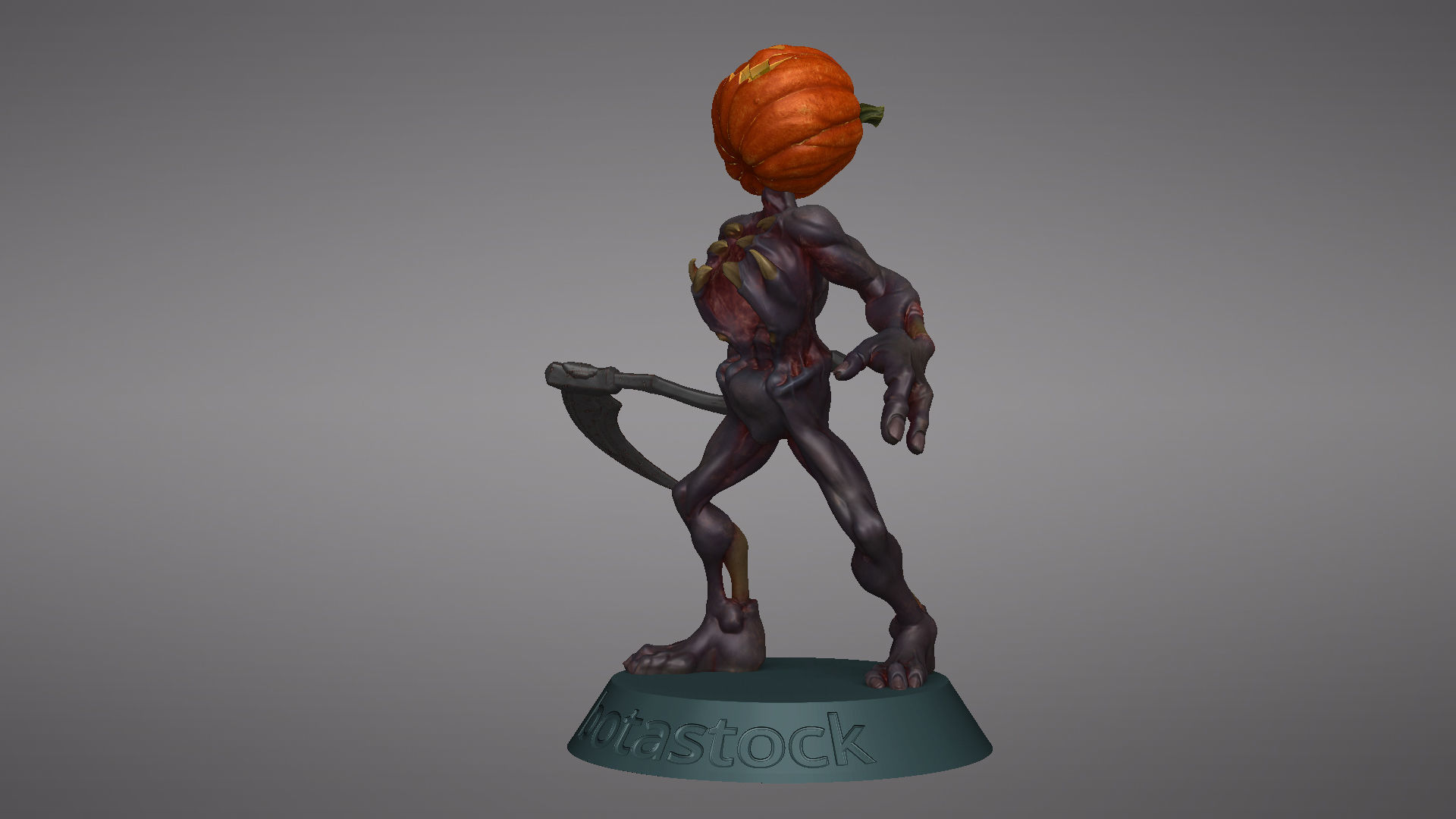 Pumpkin Undead Pose 10 3D print model_21
