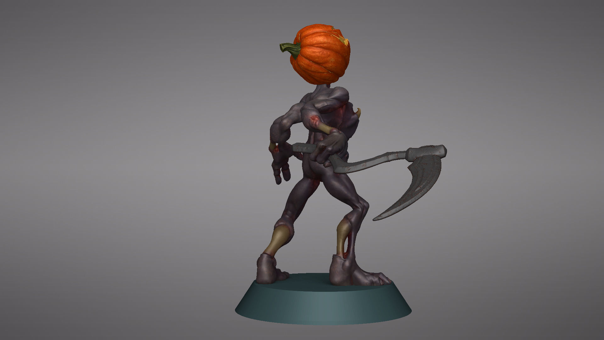 Pumpkin Undead Pose 10 3D print model_29