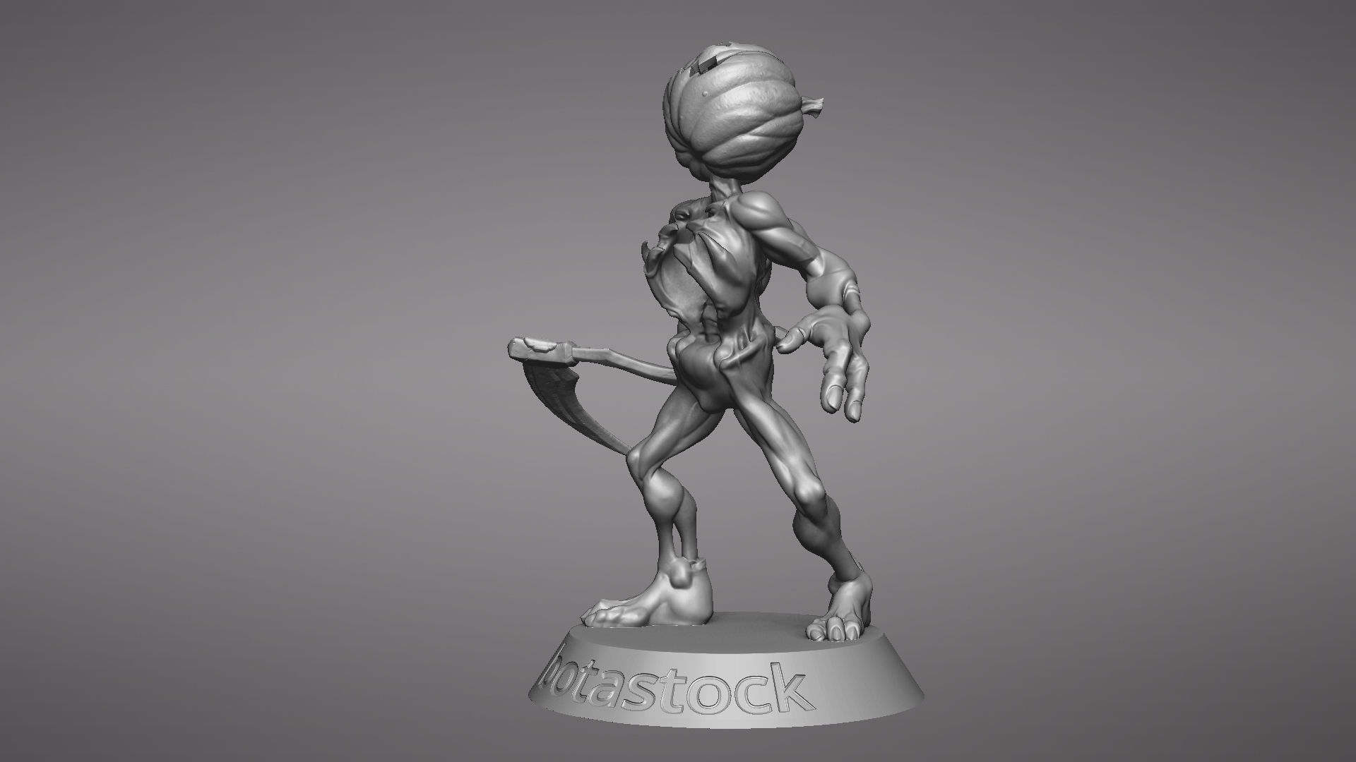 Pumpkin Undead Pose 10 3D print model_37