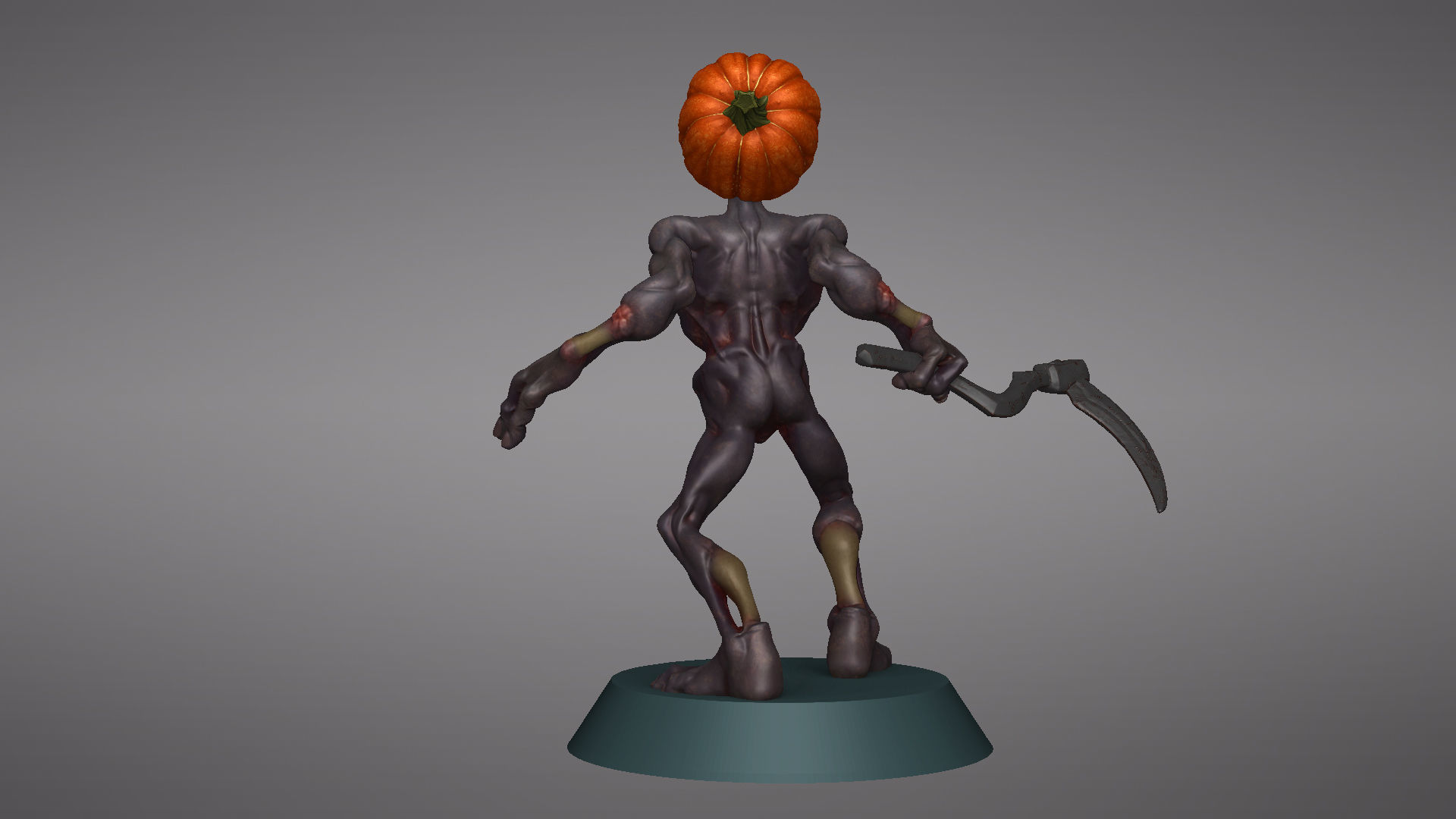Pumpkin Undead Pose 10 3D print model_26
