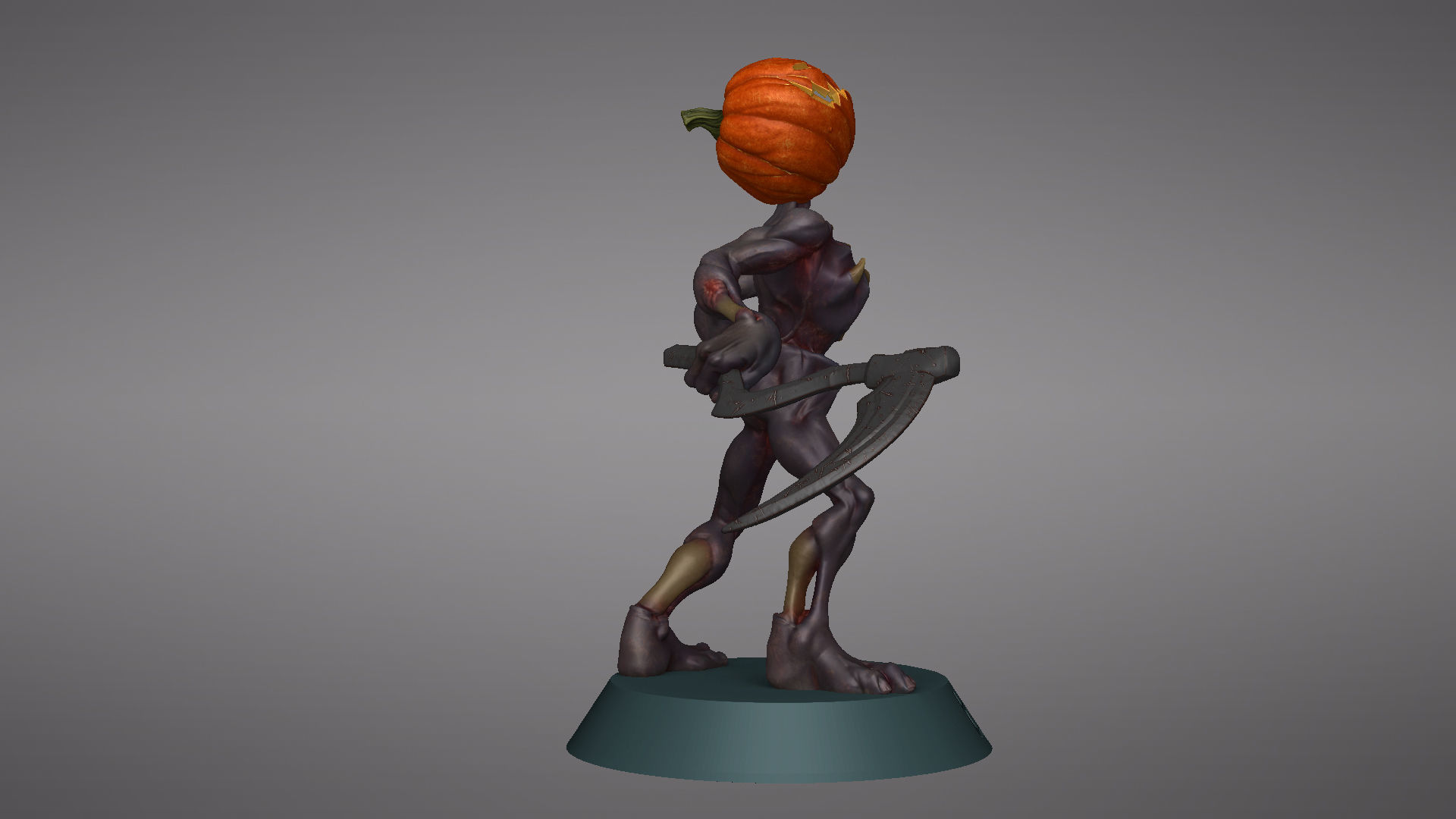 Pumpkin Undead Pose 10 3D print model_30