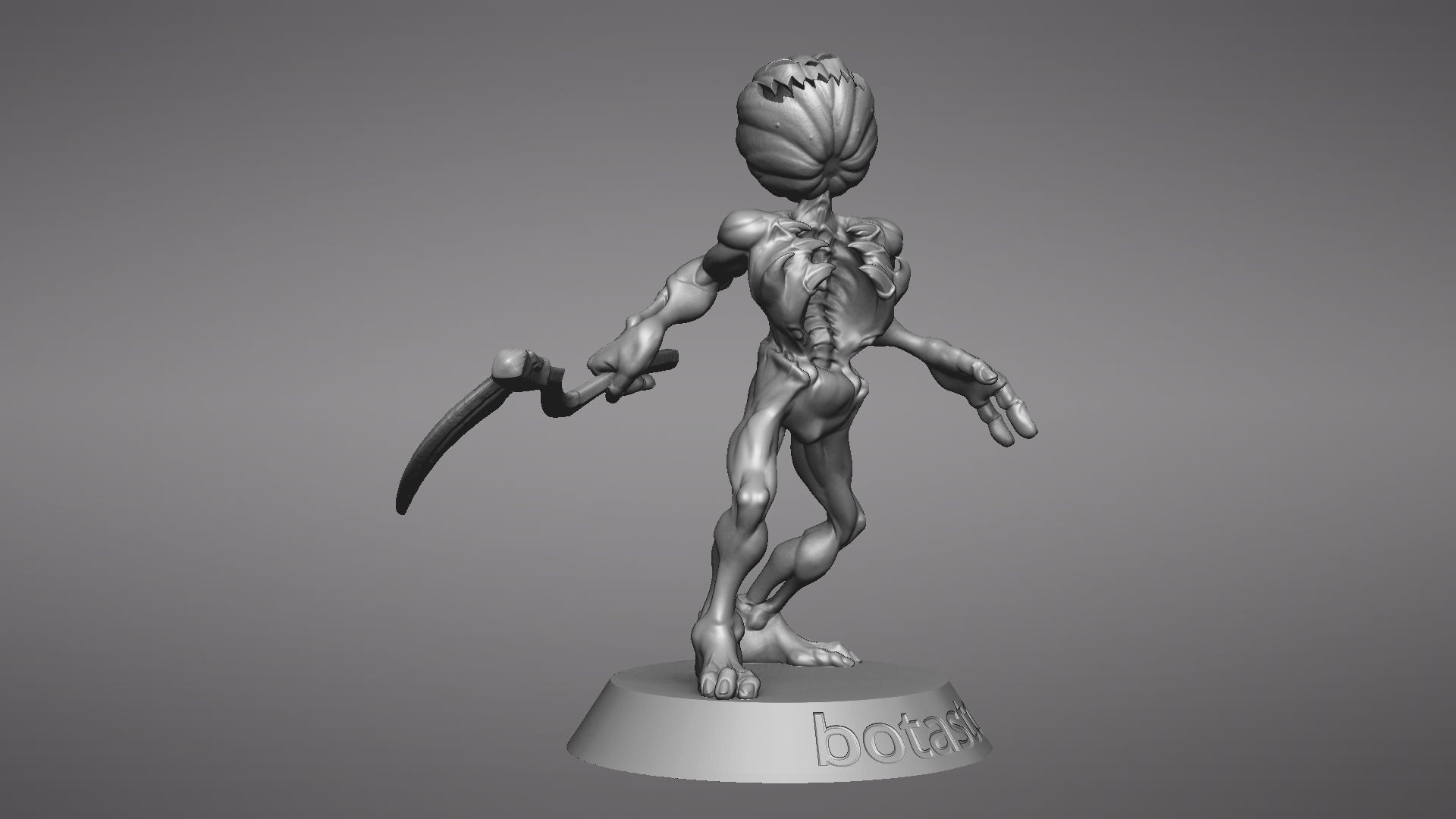 Pumpkin Undead Pose 10 3D print model_49