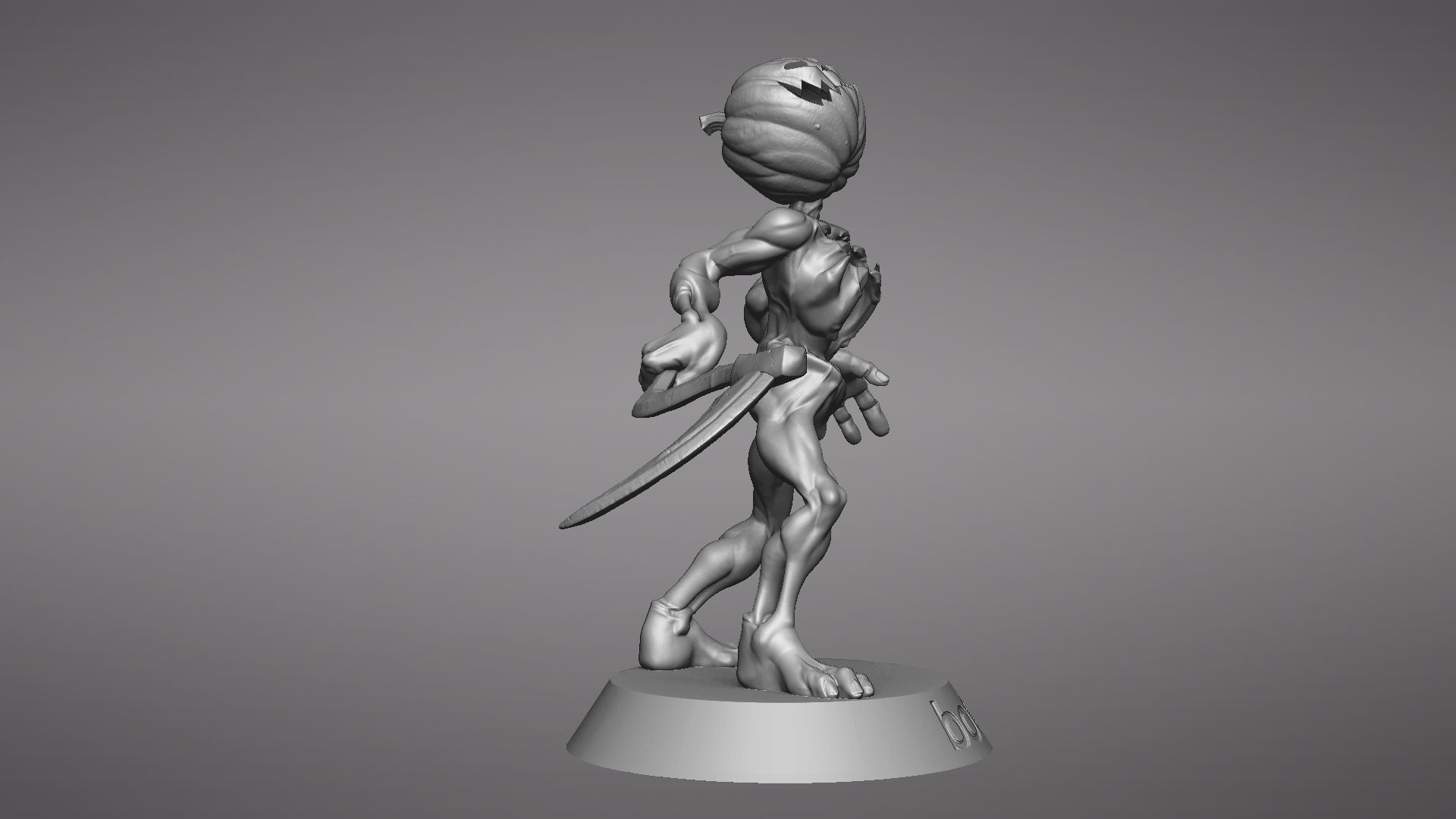 Pumpkin Undead Pose 10 3D print model_47