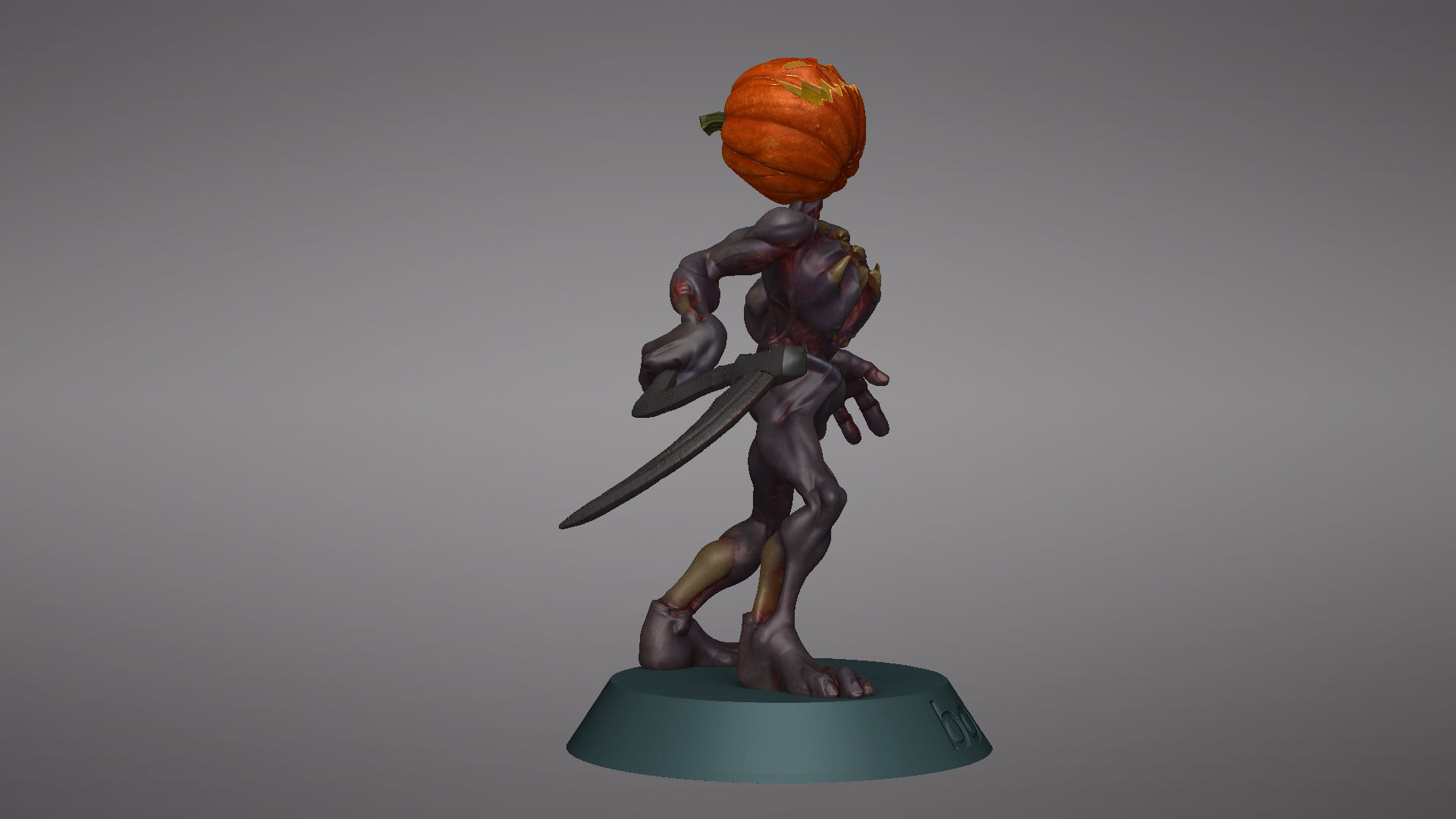 Pumpkin Undead Pose 10 3D print model_31