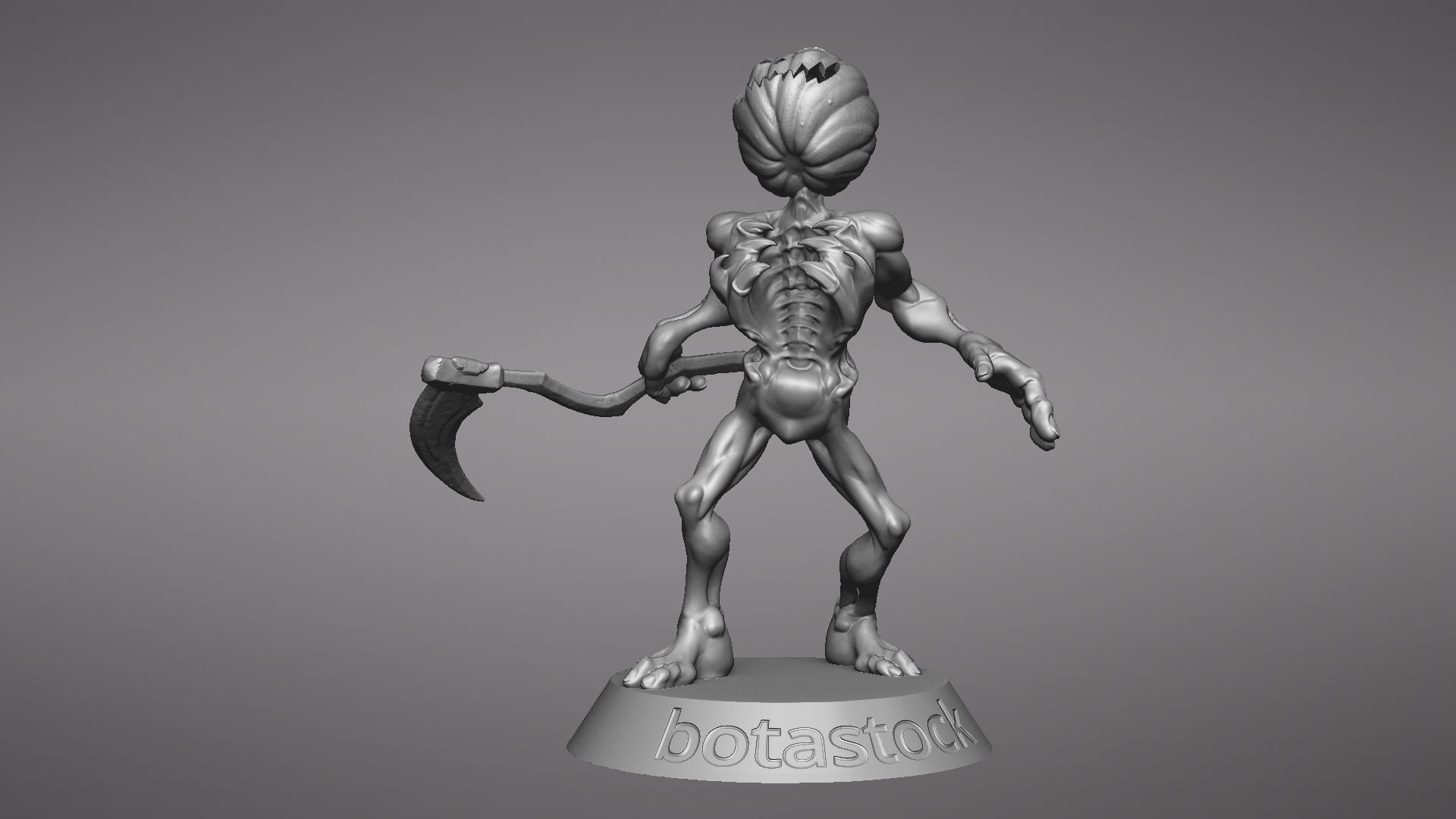 Pumpkin Undead Pose 10 3D print model_35