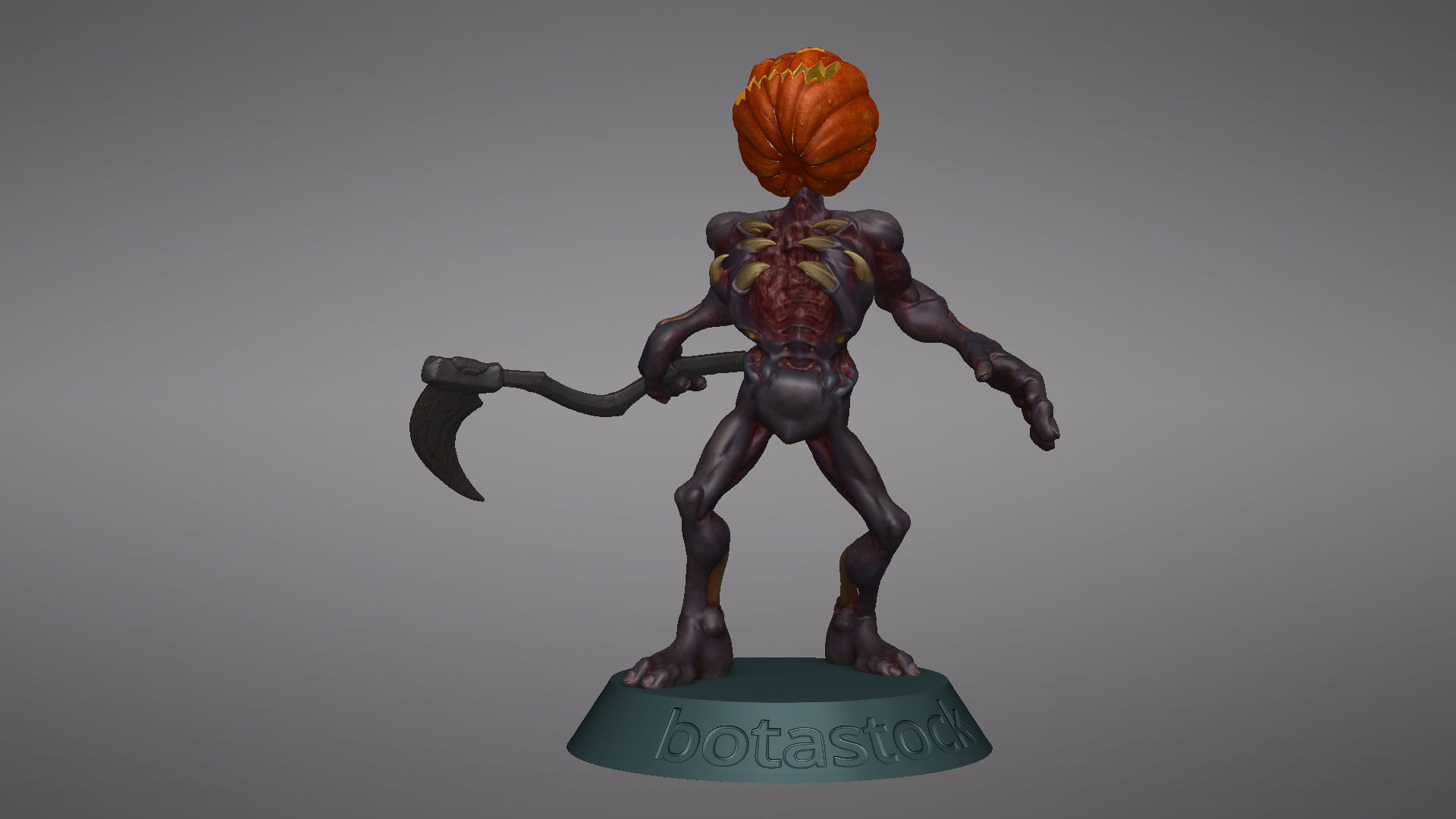 Pumpkin Undead Pose 10 3D print model_19