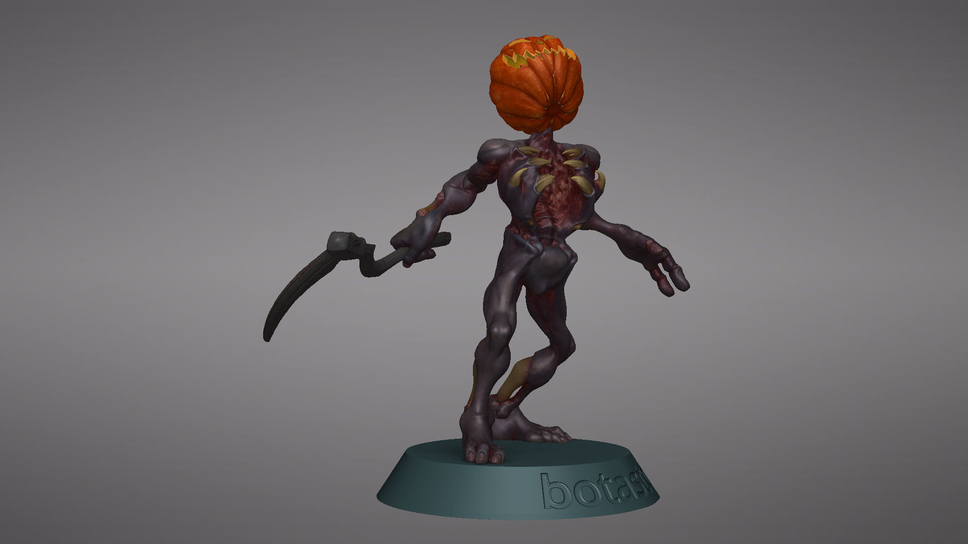 Pumpkin Undead Pose 10 3D print model_33