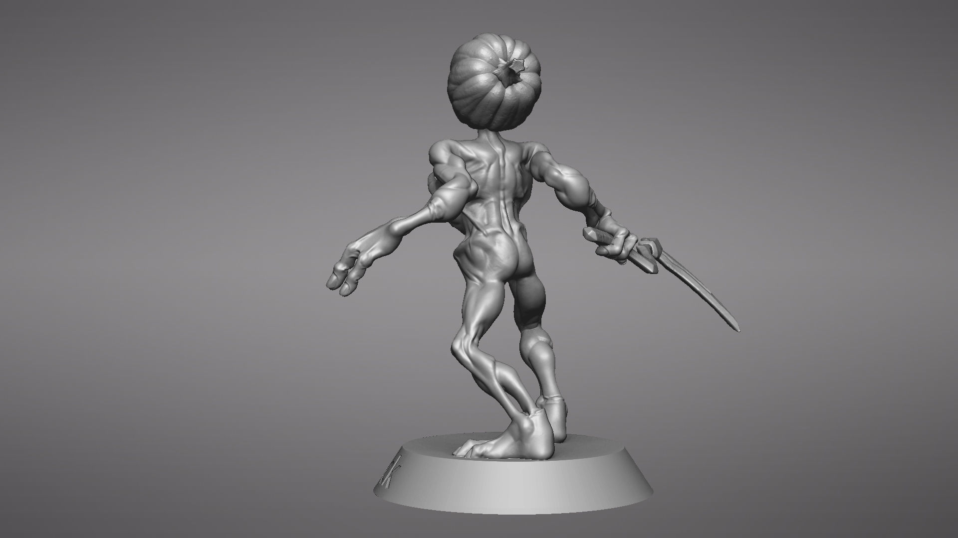 Pumpkin Undead Pose 10 3D print model_41